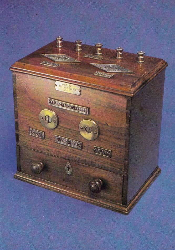 1884 Victorian Phone Coinbox Telephone British Telecom Showcase Postcard