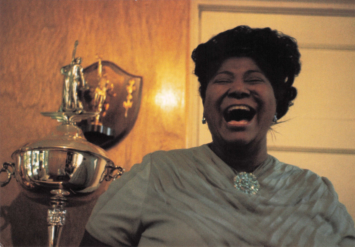 Mahalia Jackson Live Jazz Trophy Blues Singer Chicago 1960 Rare Photo Postcard