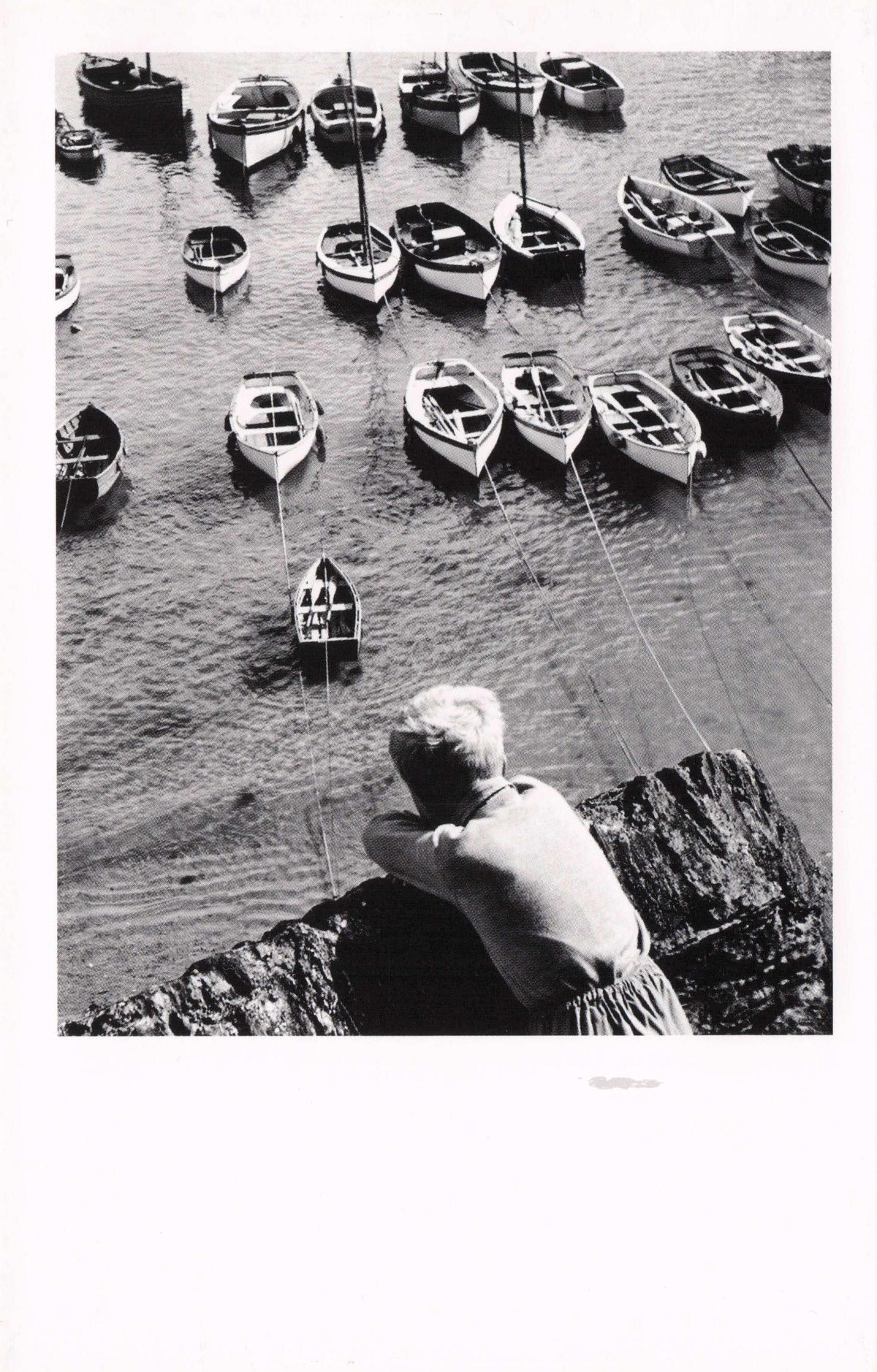 Boy Gazing at Portscatho Harbour Cornwall 1950s Award Photo Postcard