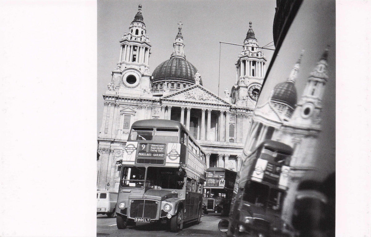 Amazing 1960s St Pauls London Bus Transport Reflection Award Photo Postcard