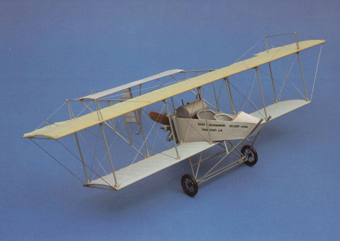 1912 Gelber Hund German Toy Model Plane Doppeldecker Postcard