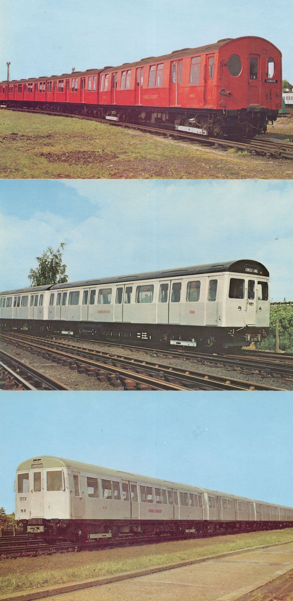 1920 1960 1970 London Underground Tube Train Stock 3x Postcard s