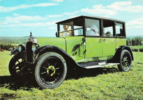 1927 Green Austin Classic Car Photo Postcard