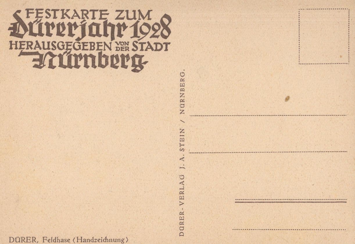 1928 German Rabbit Antique Postcard