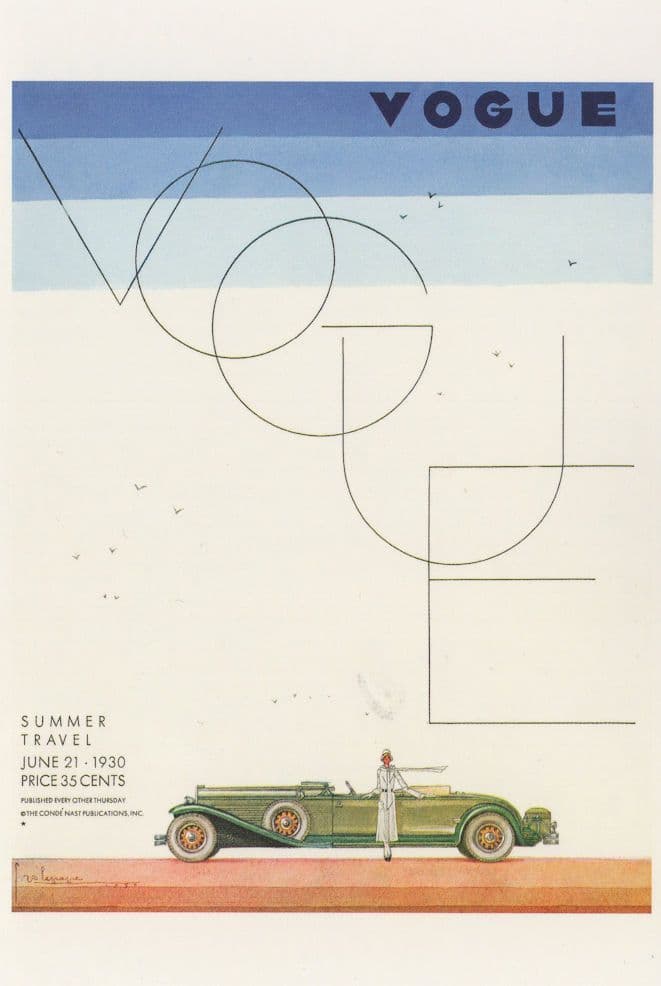 1930 Saloon Limousine Classic Car Vogue Magazine Postcard