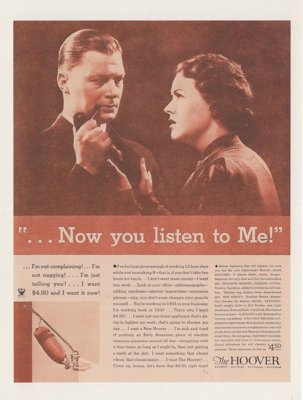 1930s Women Demand A Hoover Girl Pipe Smoking Advertising Postcard