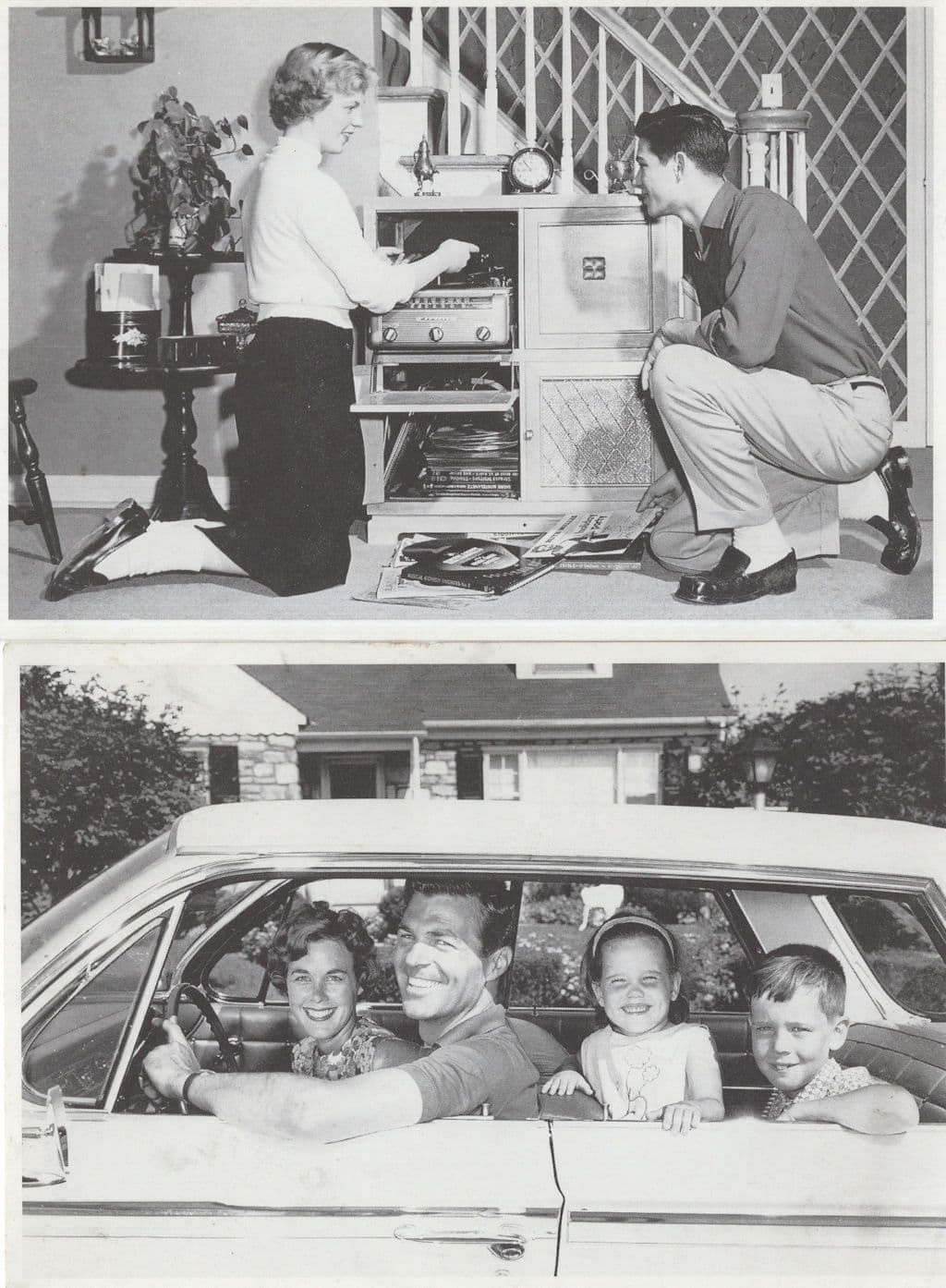 1950s American Family Hi Fi Clock Record Player 2x Postcard s