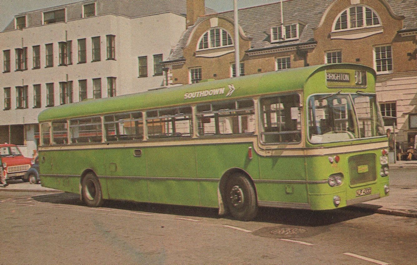 1960s Southdown 433 Bus Bristol Rell 6G Transport Postcard