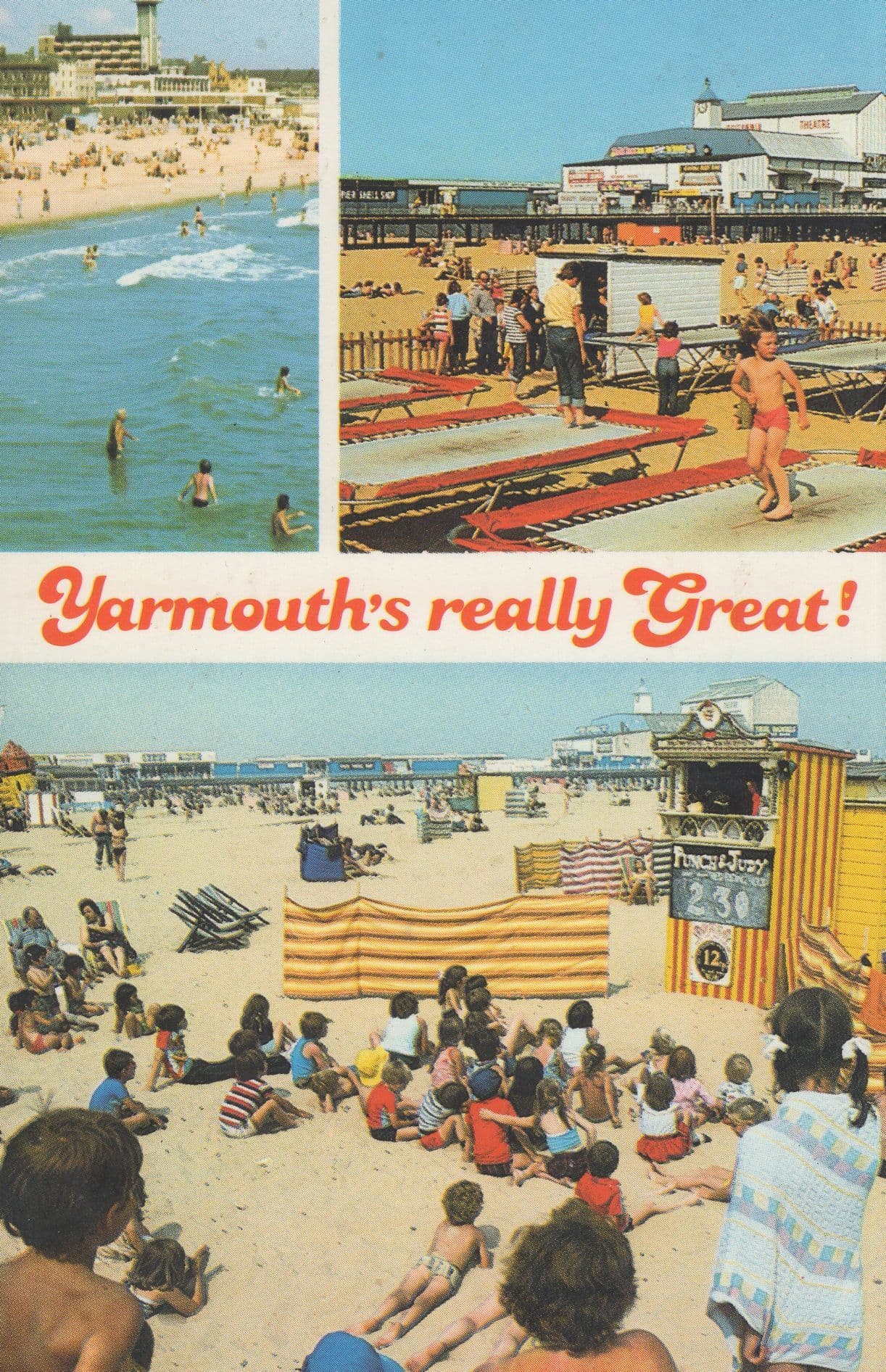 1970s Punch & Judy Puppet Show at Great Yarmouth Postcard