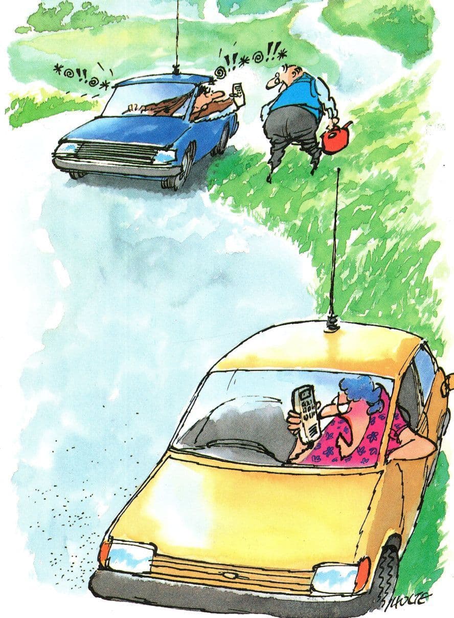 1980s Old Mobile Phone Carphone Comic Postcard