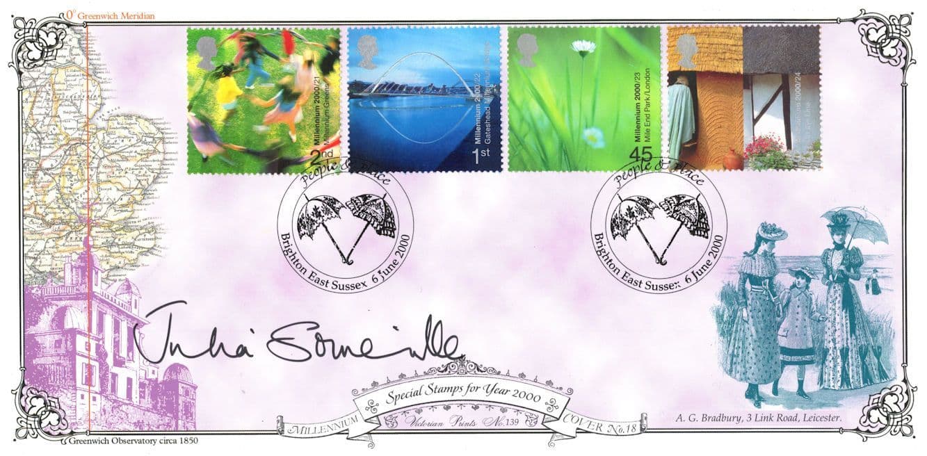 2000 People & Place Julia Somerville Newsreader Hand Signed FDC