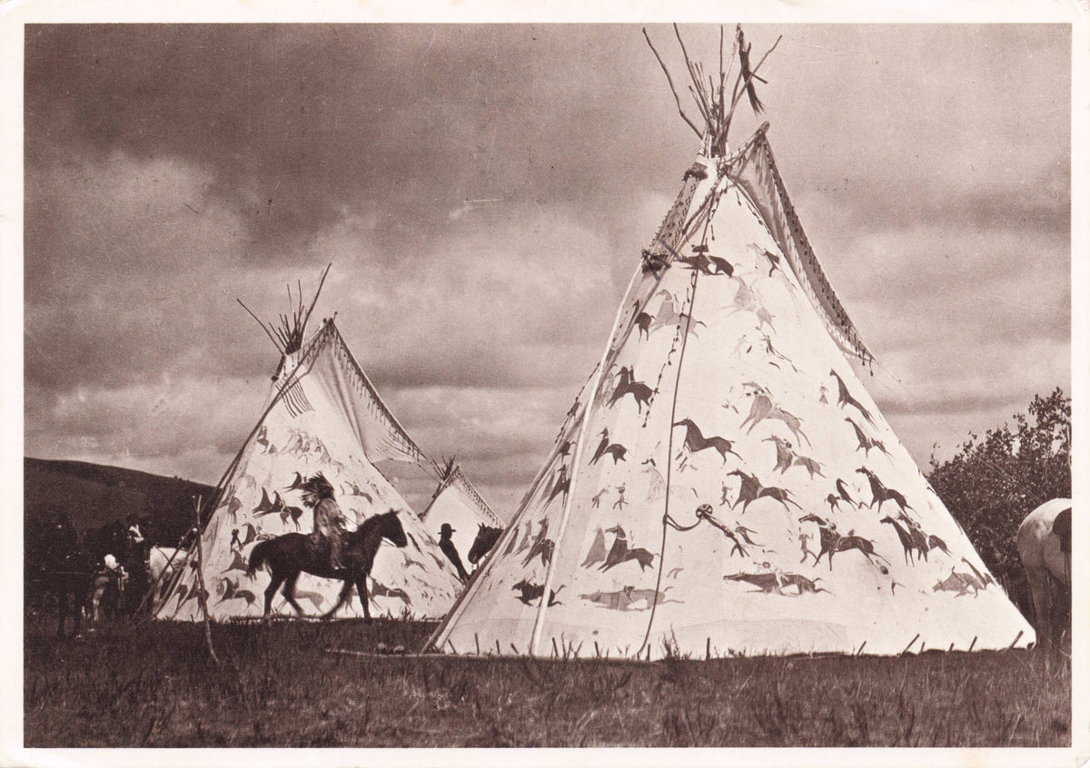 Sioux Teepees Native Indian American Battle Of Little Bighorn History Postcard