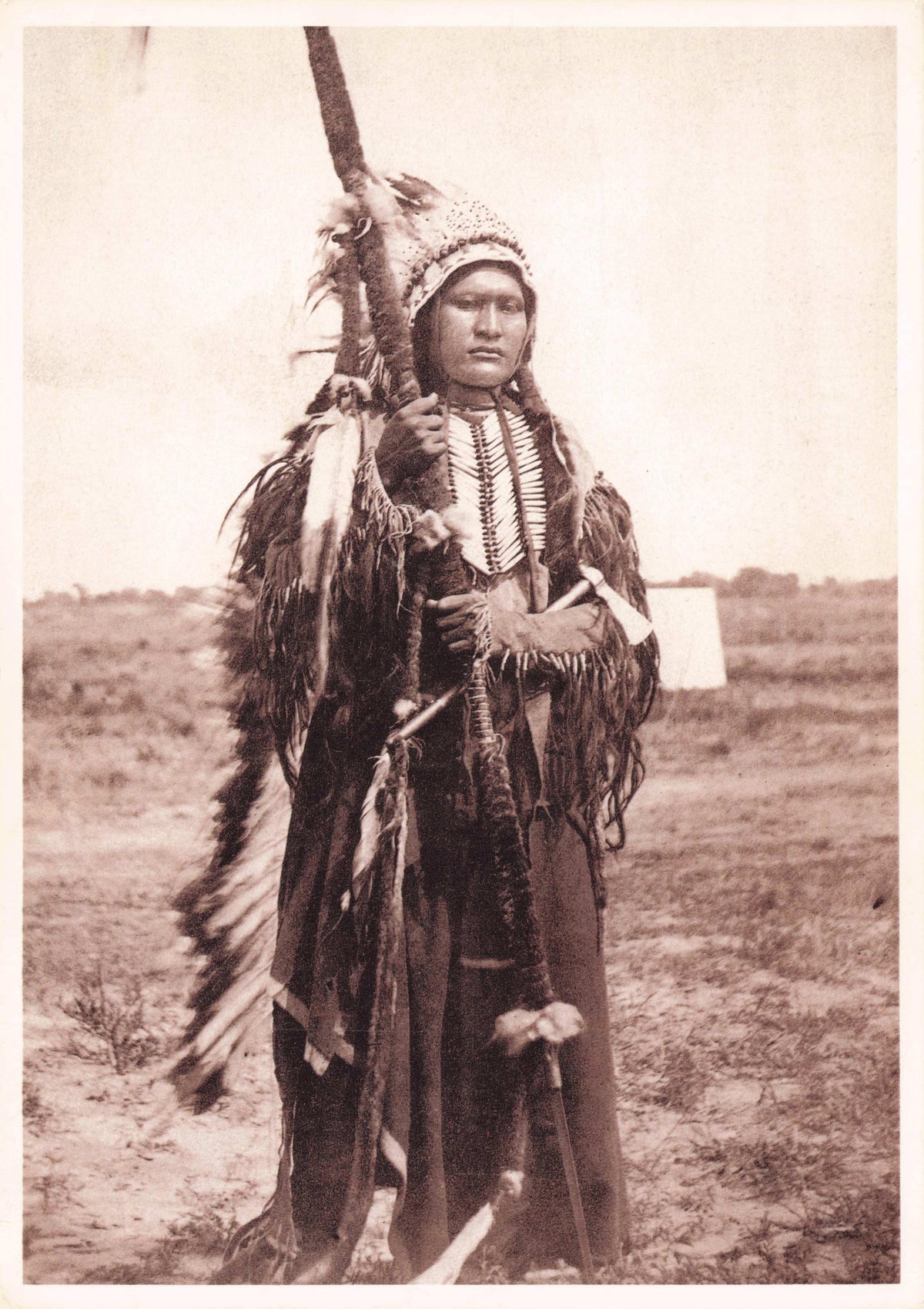 Arapahoe Old Native American Indian Tribe Warrior 1800s Photo USA Postcard