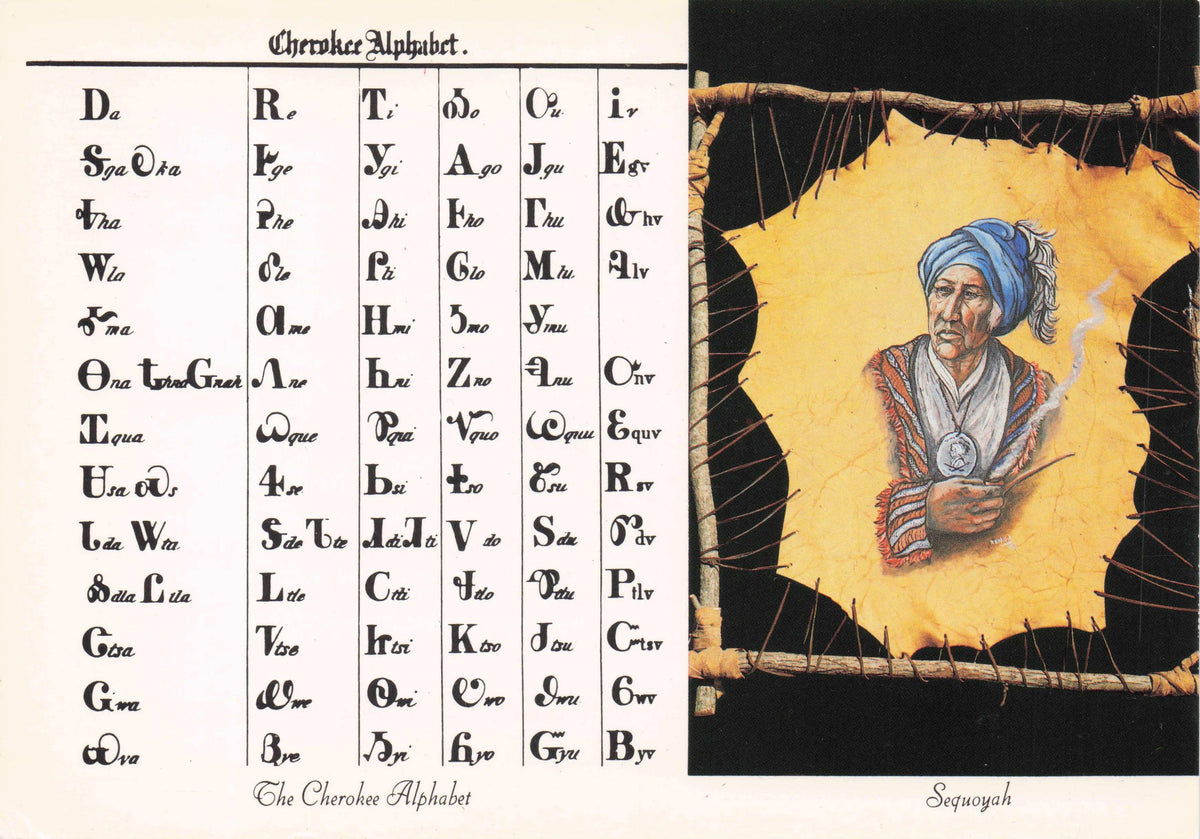Cherokee Native Indian American Alphabet Sequoyah Inventor Postcard