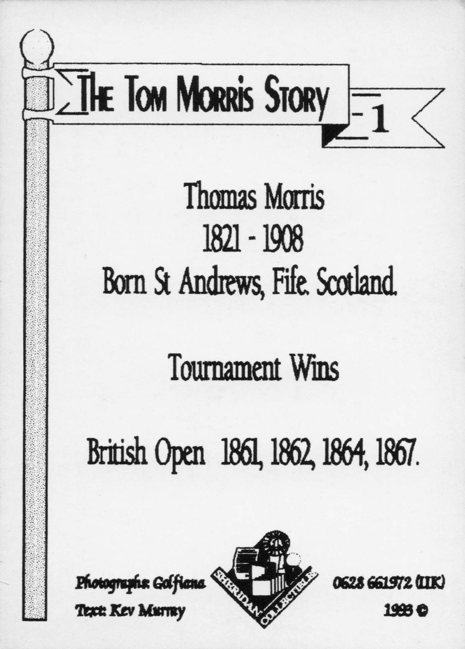 Tom Morris Scottish Victorian Golfer British Open Trade Photo Card