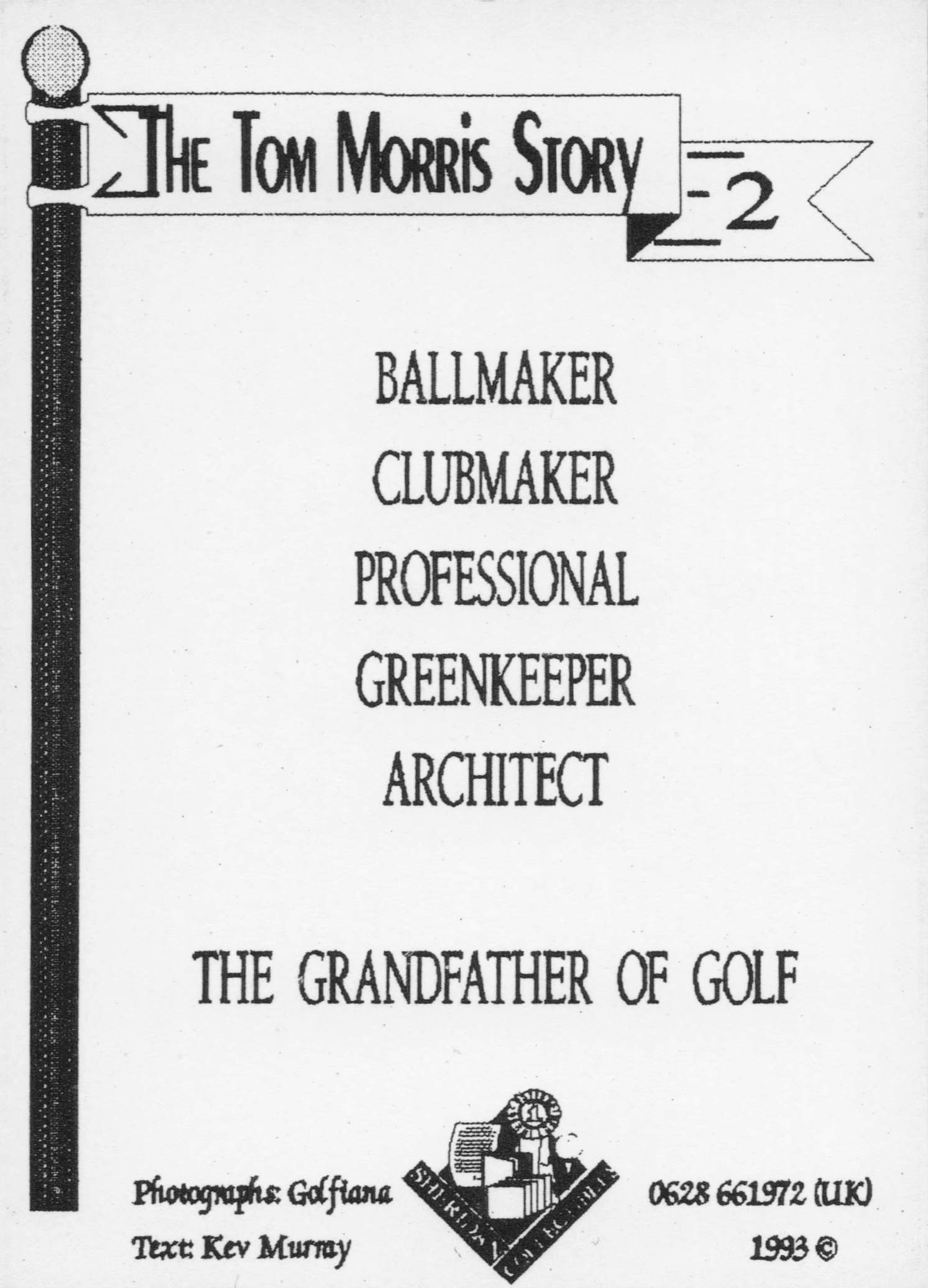 Tom Morris Story Victorian Scotland Golf Ball Club Maker Trade Card