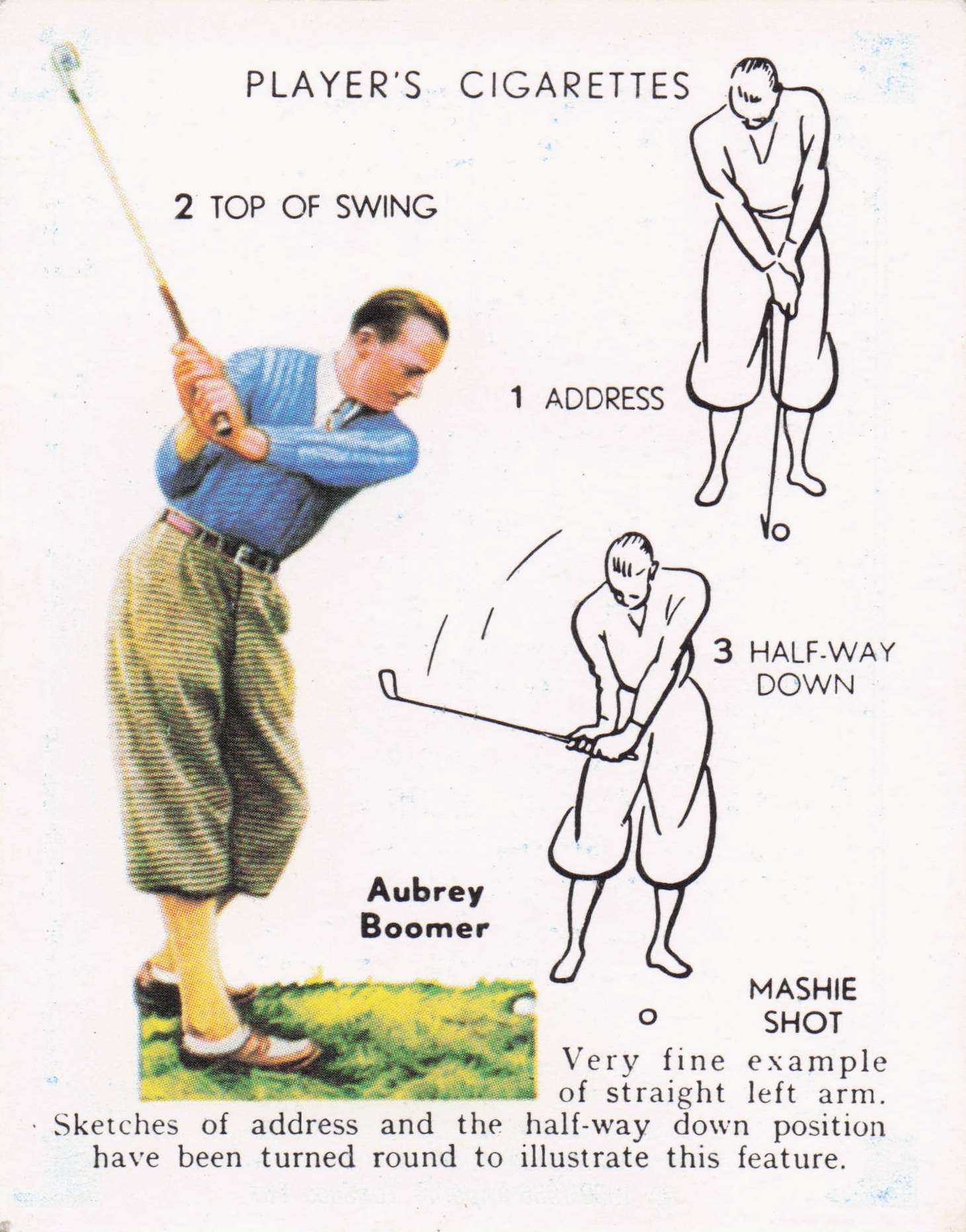 Aubrey Boomer Golfer Driving Golf Guide Players Photo Cigarette Card