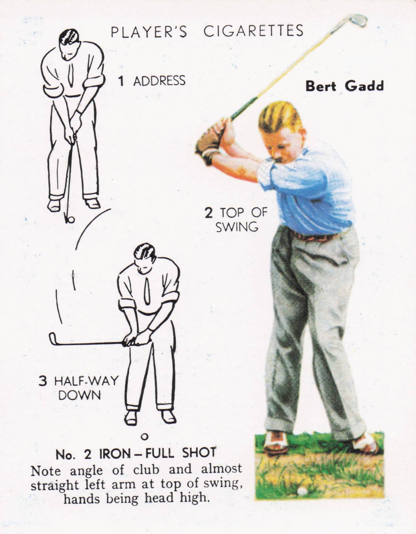 Bert Gadd Golfer Driving Golf Guide Players Photo Cigarette Card