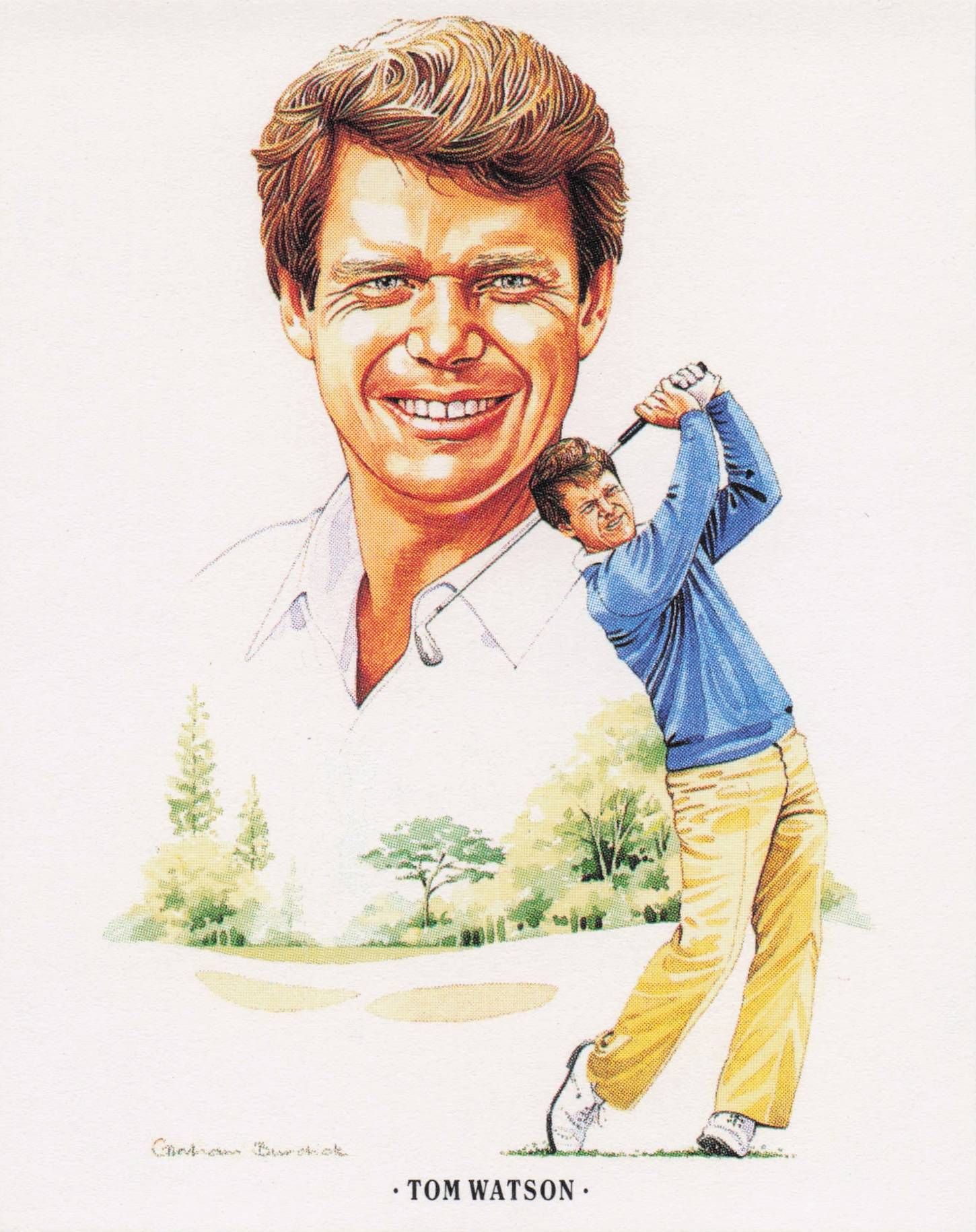 Tom Watson American Golfer Imperial USA Golf Art Painting Trade Card