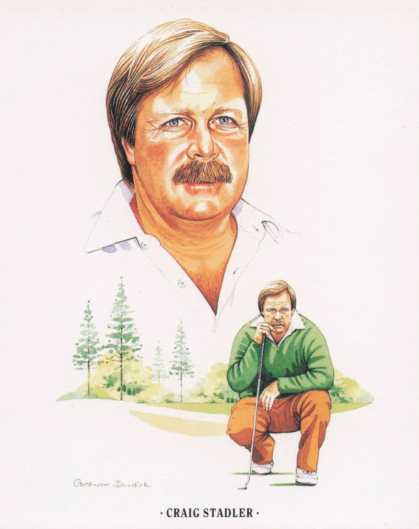 Craig Stadler American Golfer Imperial USA Golf Art Painting Trade Card