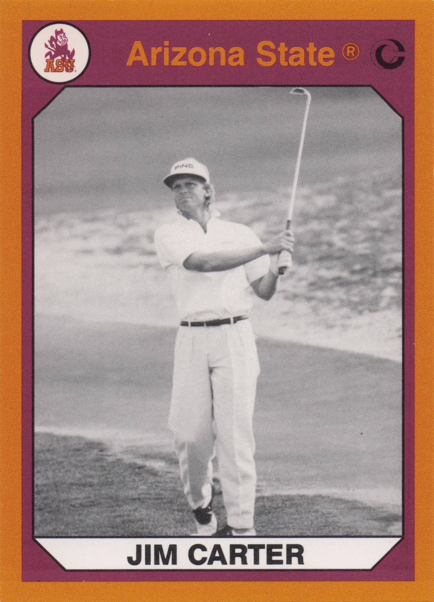 Jim Carter Arizona State Collegiate Collection Rare Golf Trade Card