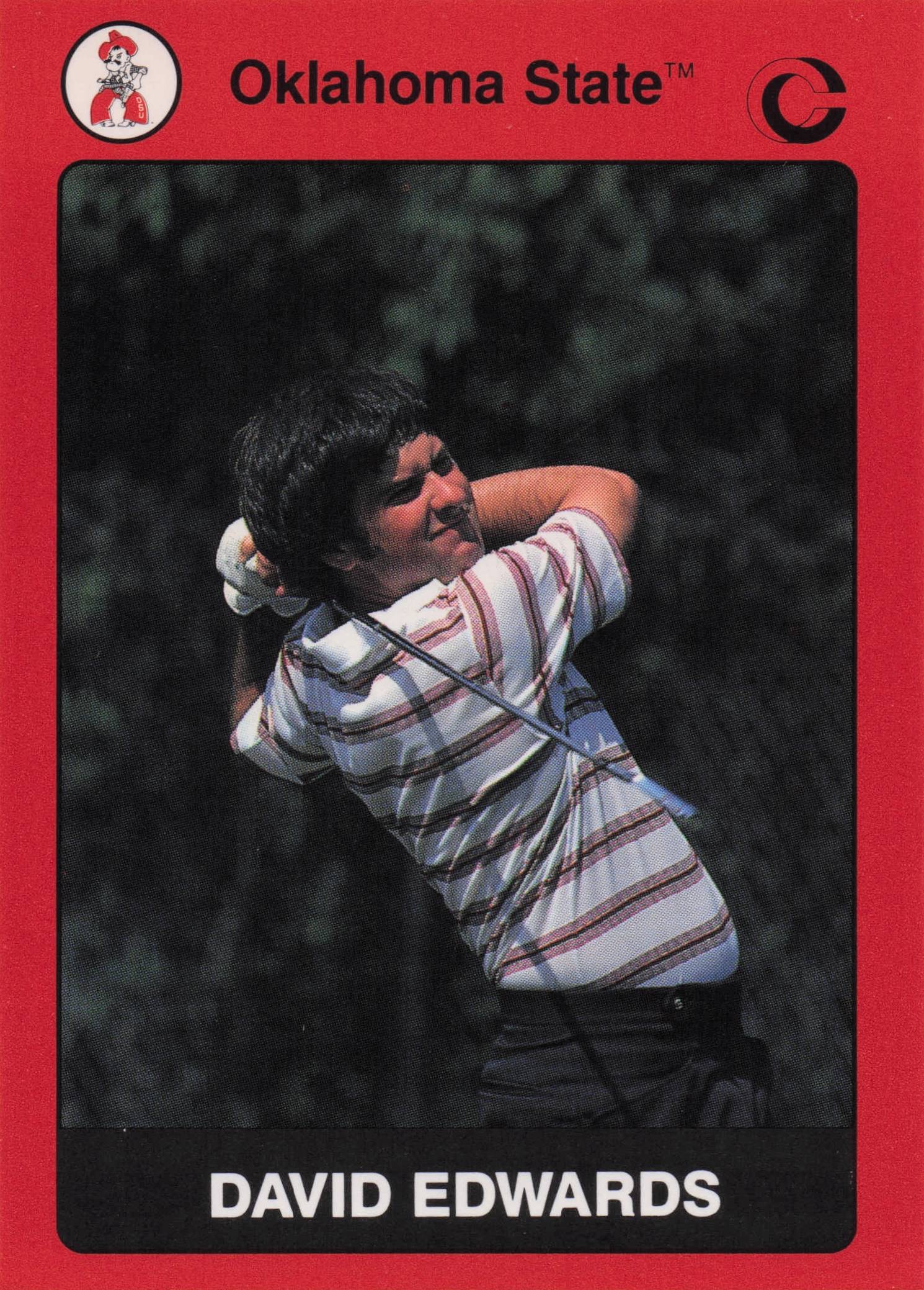 David Edwards Oklahoma State Collegiate Collection Rare Golf Trade Card