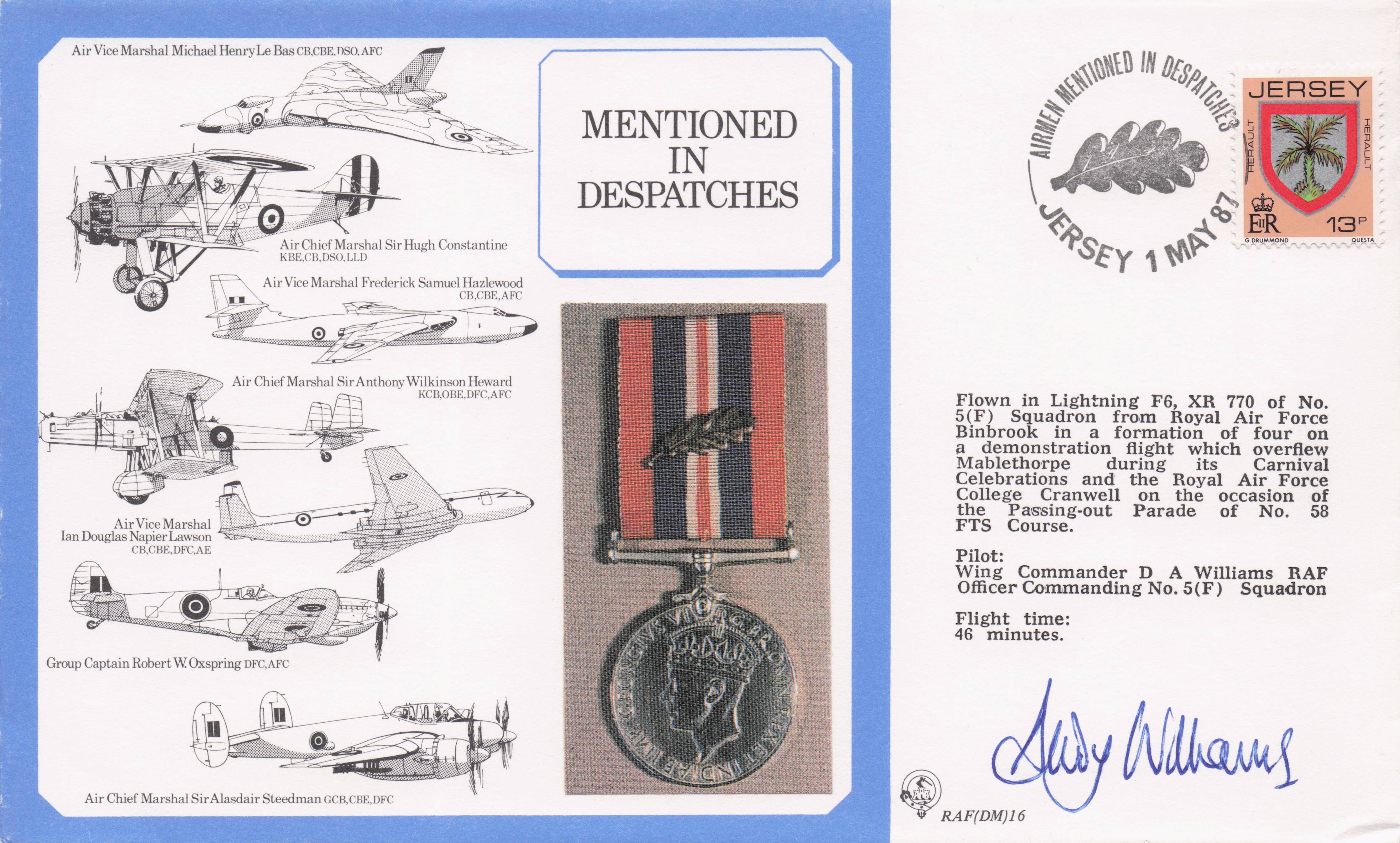Mentioned In Dispatches Military WW2 Medal Hand Signed FDC