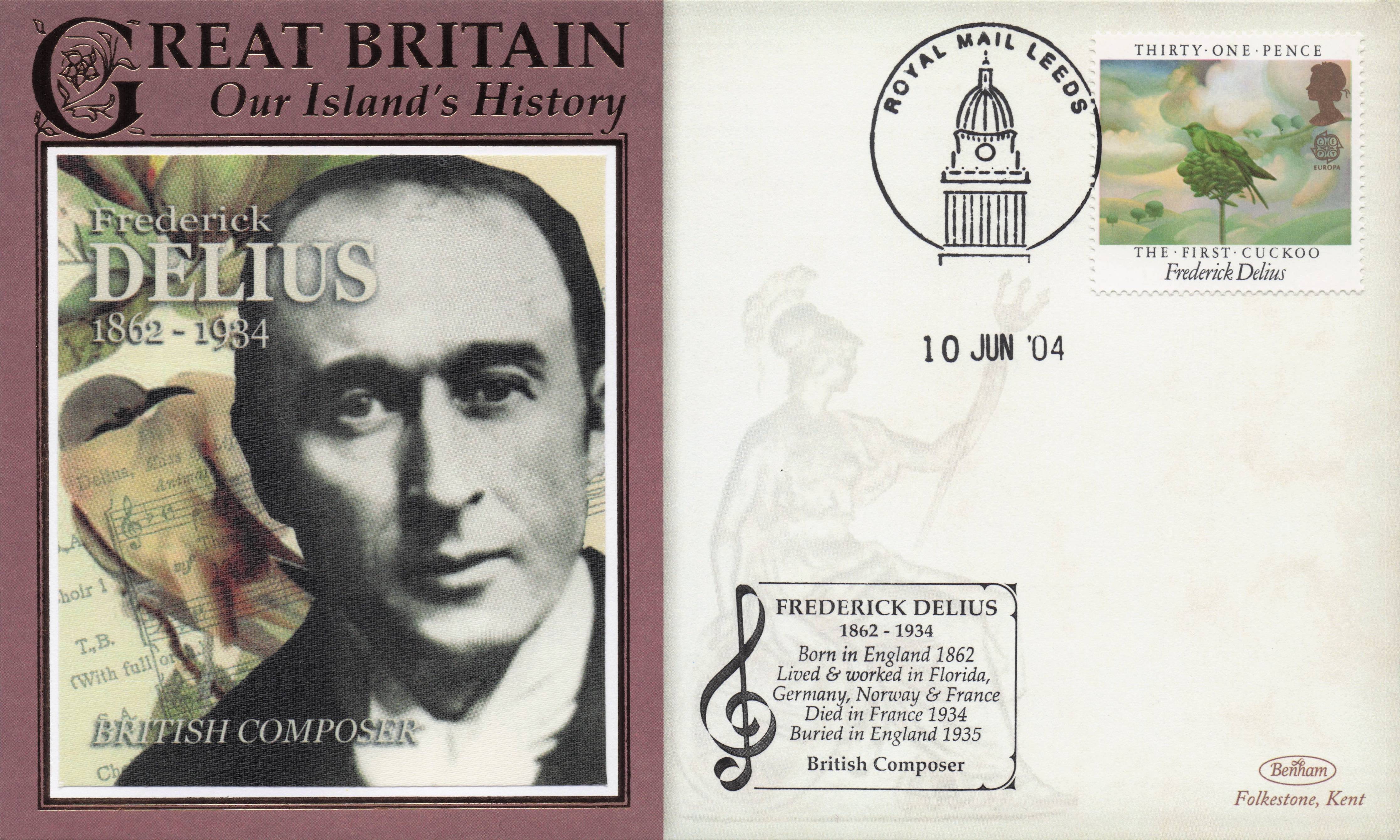 Delius Classical Music Composer Our Island's History Benham Rare FDC