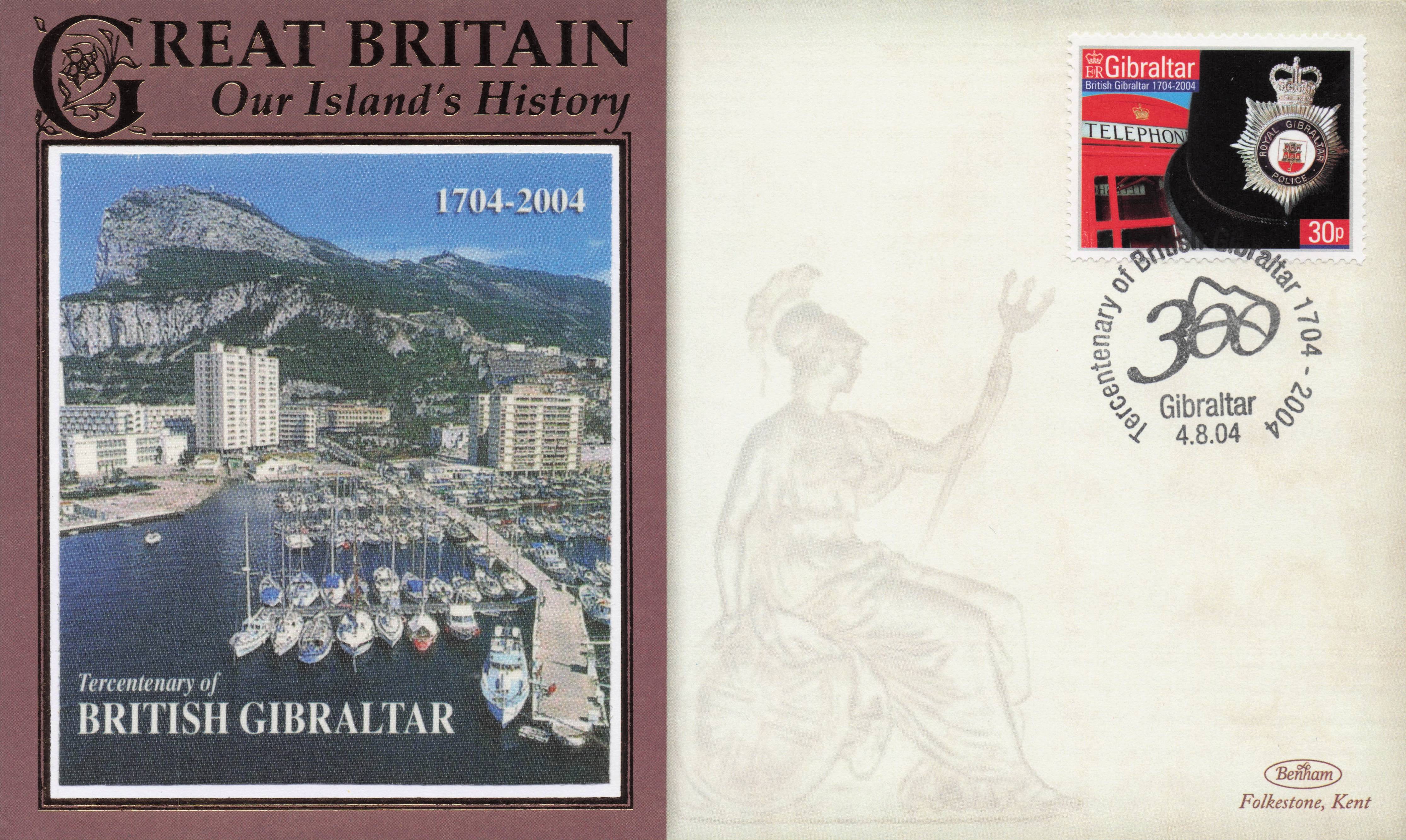 Gibraltar Tercentenary Our Island's History Benham Rare FDC