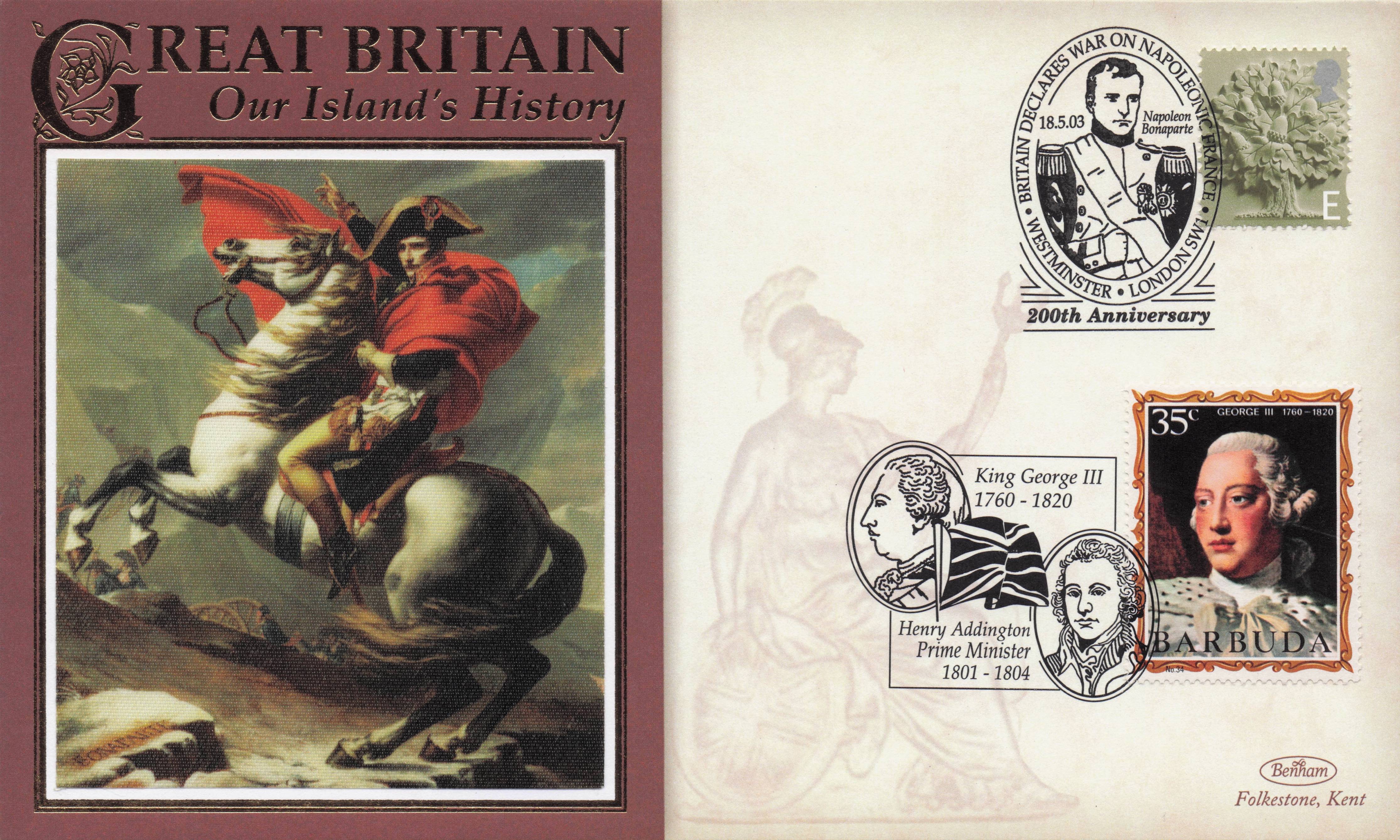 King George III Riding Horse Our Island's History Benham Rare FDC