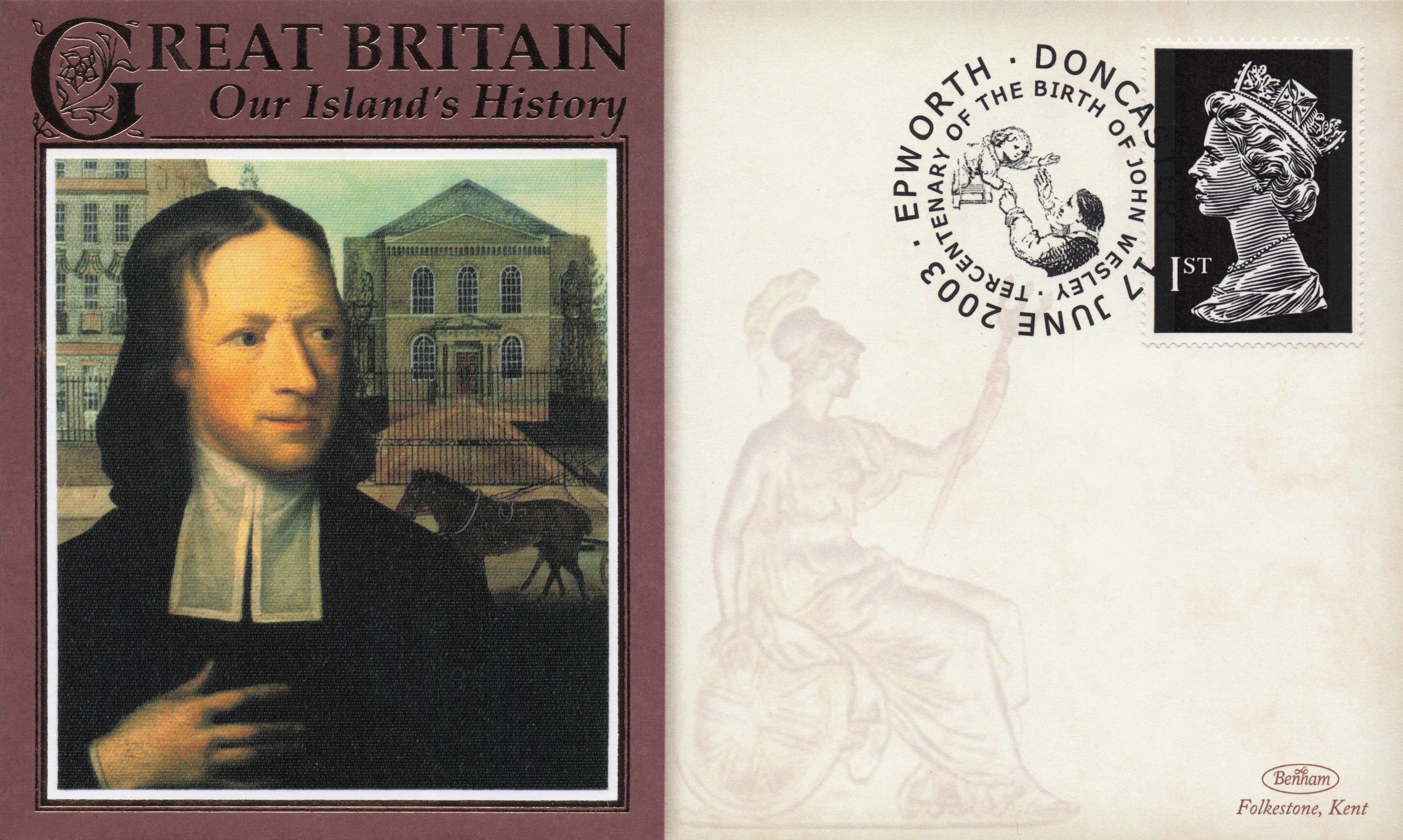 John Wesley Methodist Church Religion Our Island's History Benham Rare FDC