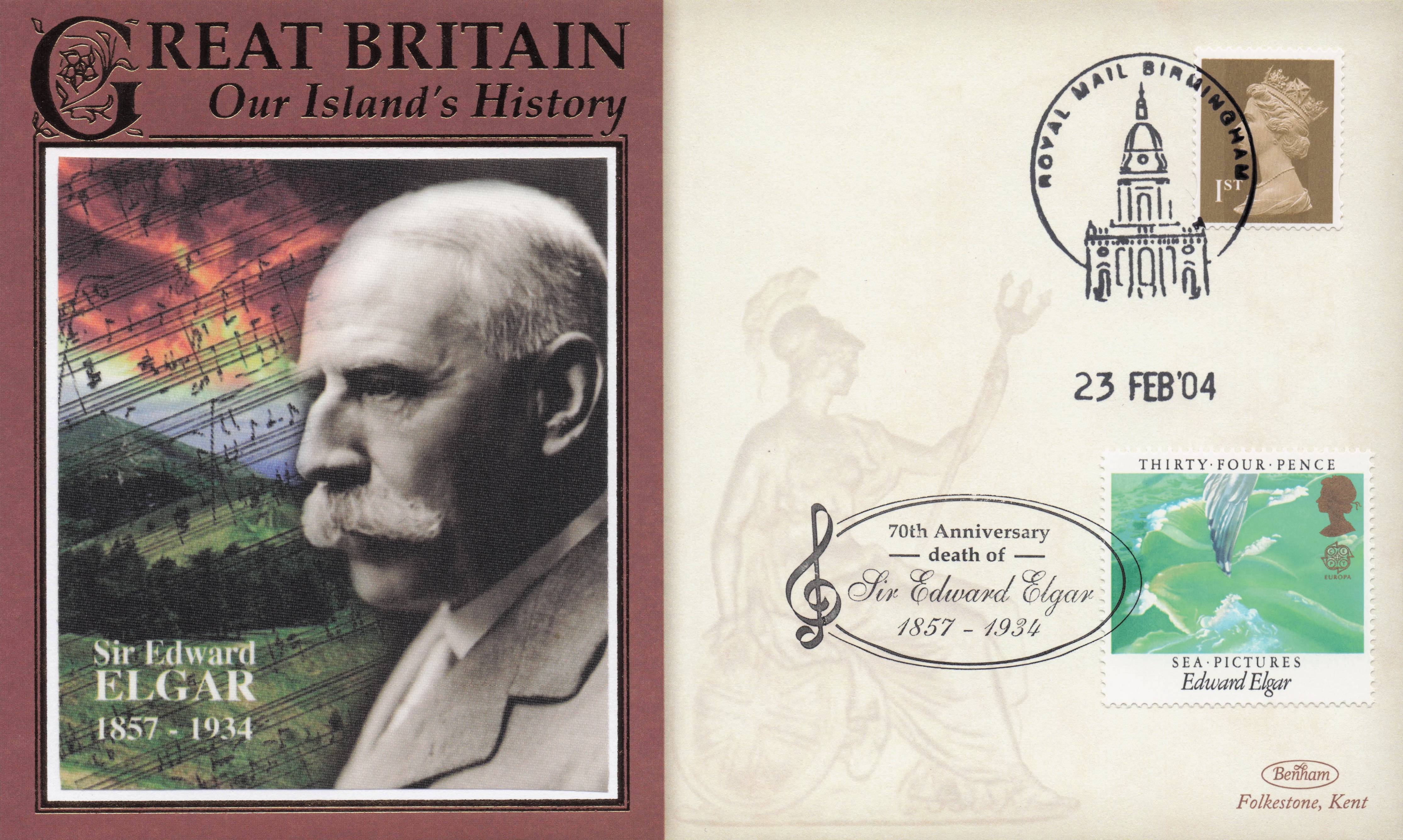 Edward Elgar Classical Music Composer Our Island's History Benham Rare FDC