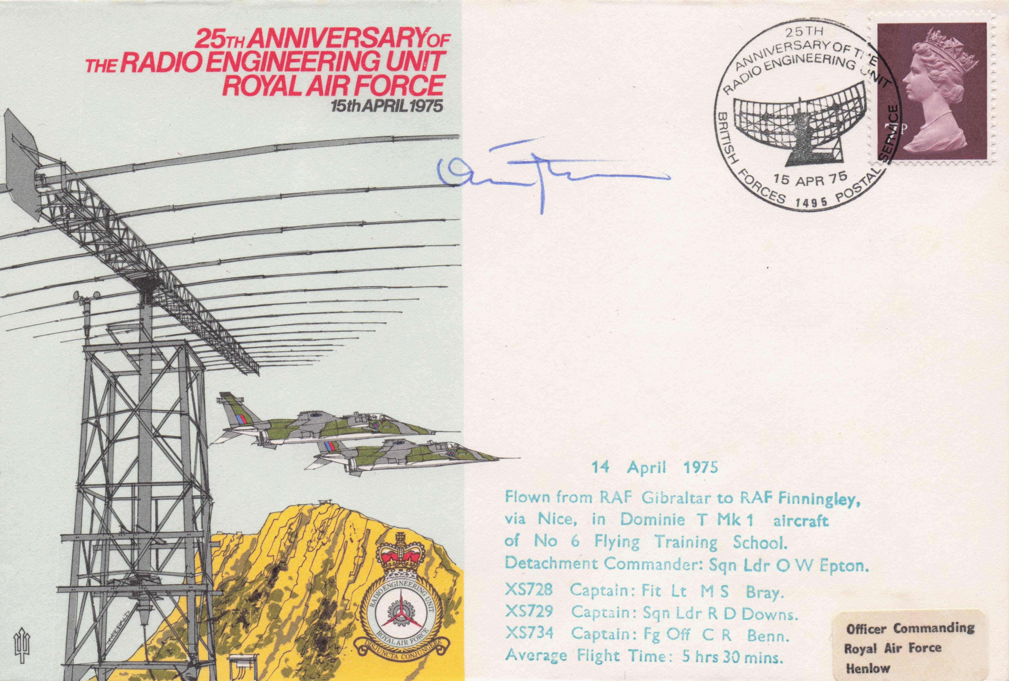 RAF Aircraft Radio Engineering Unit 25th Anniversary Hand Signed FDC