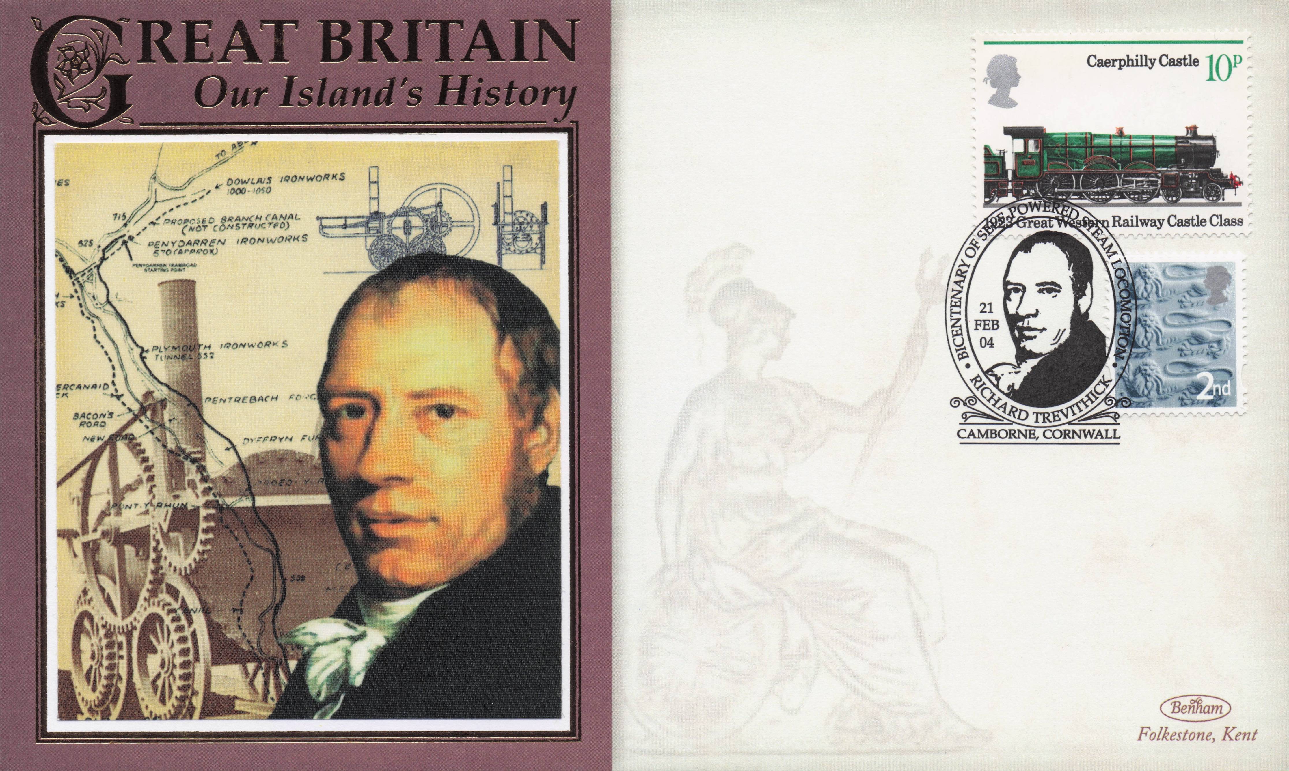 Richard Trevithick Cornwall Mining Our Island's History Benham Rare FDC