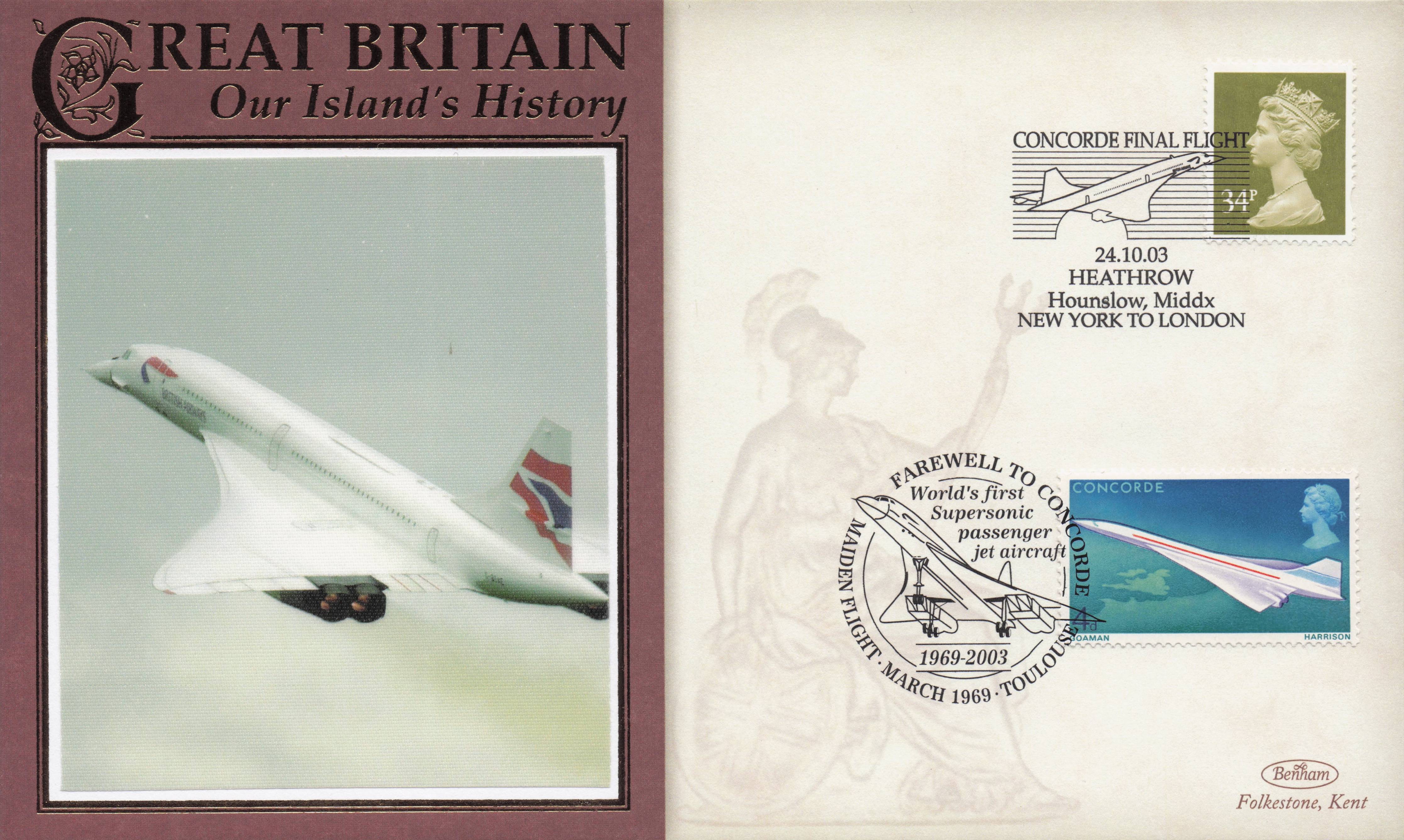 Farewell To Concorde Aircraft Our Island's History Benham Rare FDC