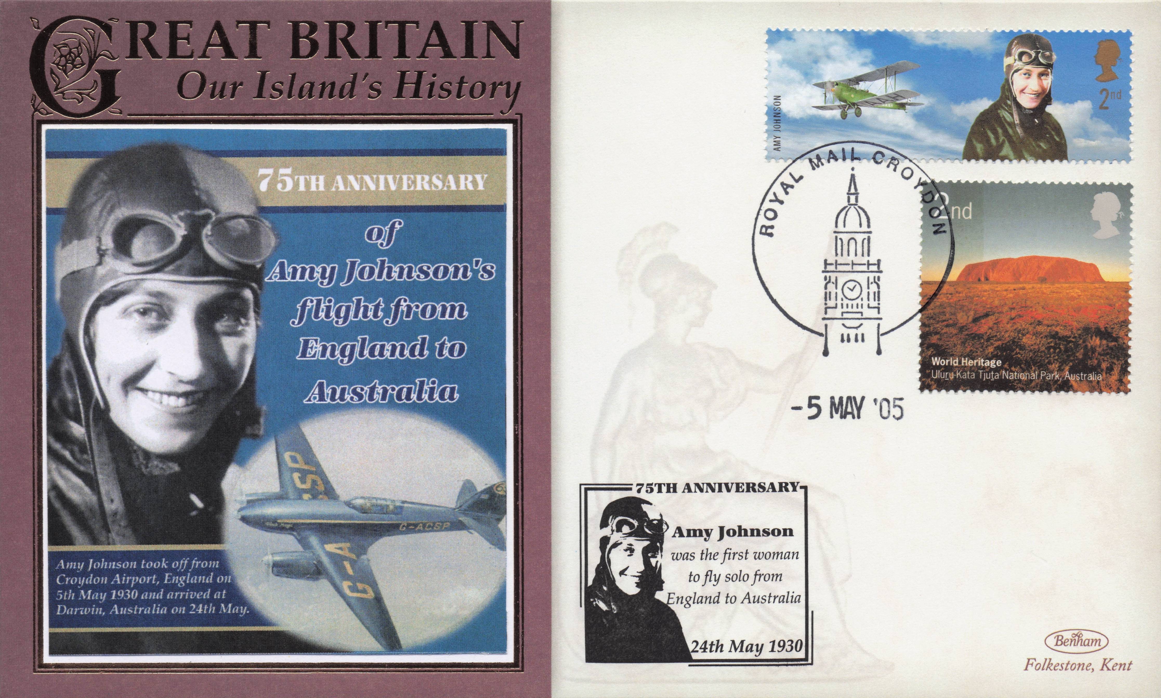 Amy Johnson England to Australia Flight Benham Rare FDC