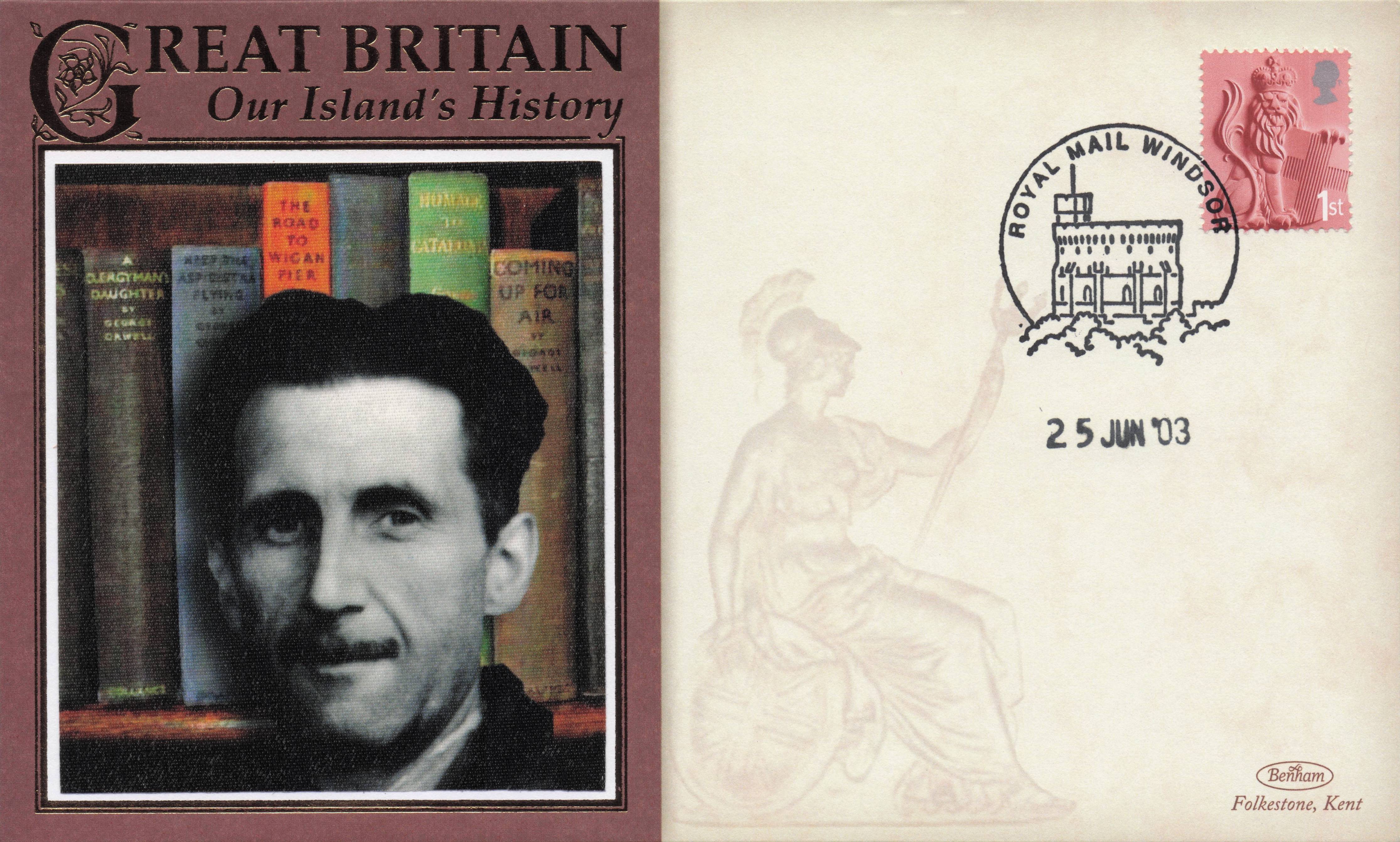 George Orwell 1984 Book Author Our Island's History Benham Rare FDC