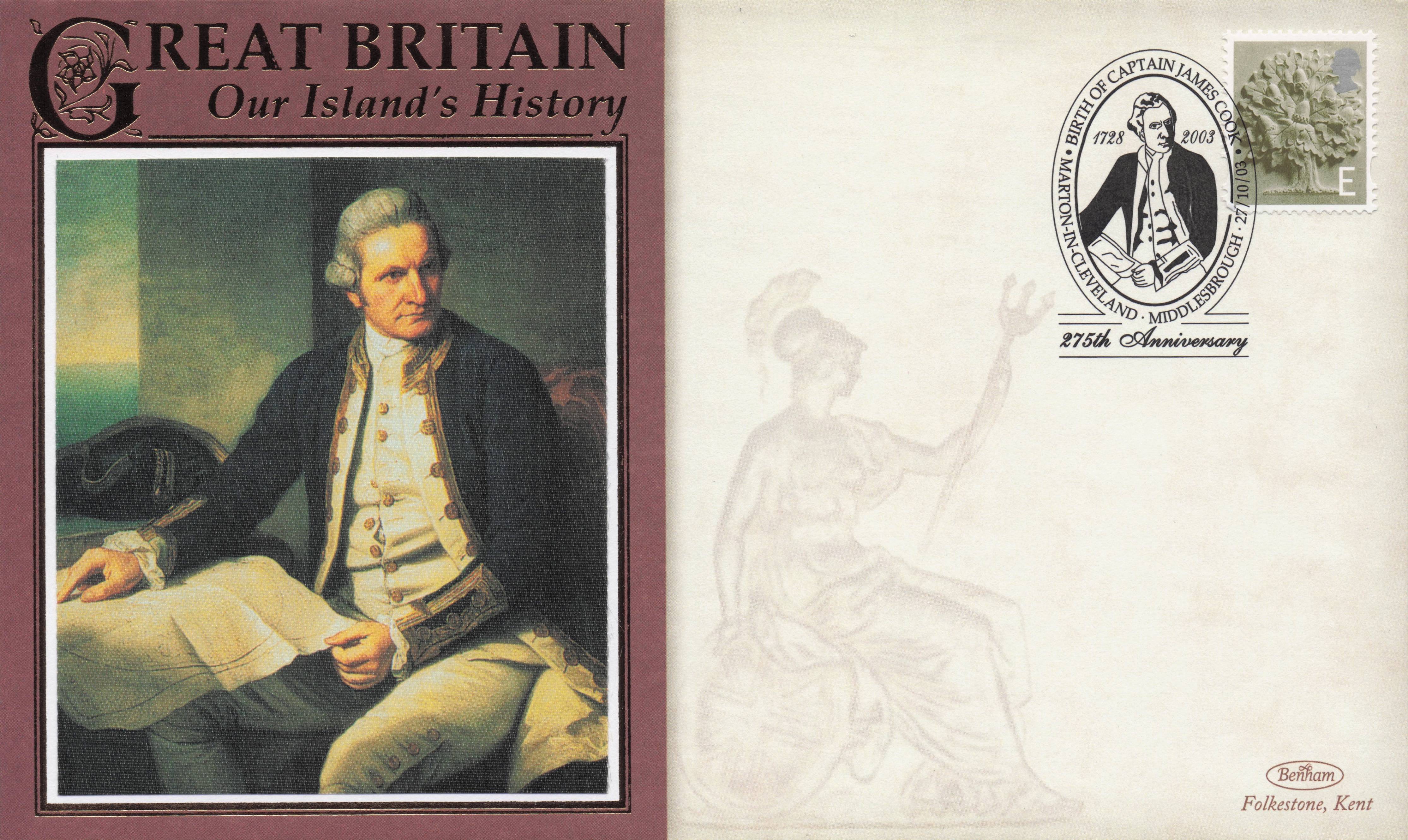 James Cook British Navy Explorer Our Island's History Benham Rare FDC