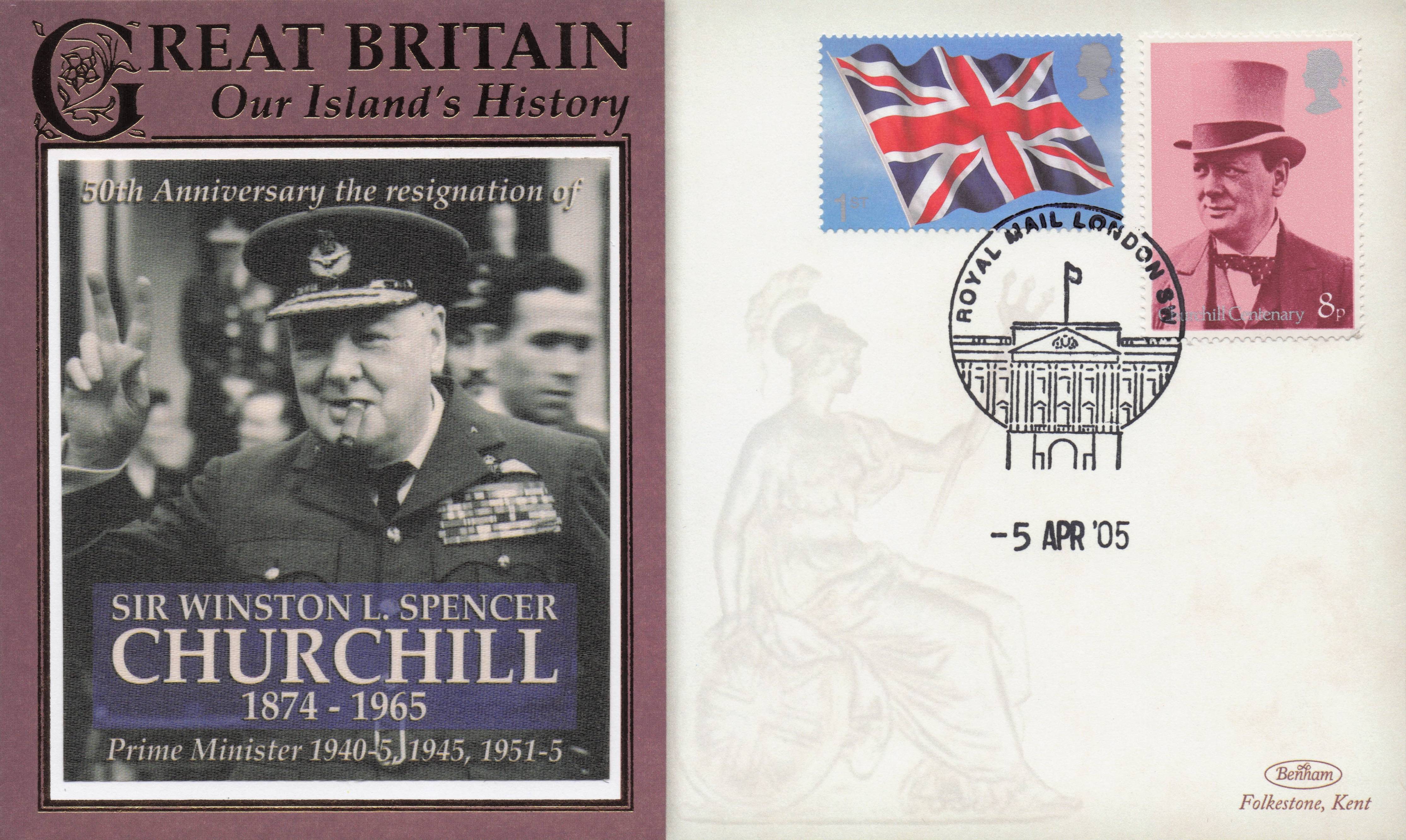 Sir Winston Churchil Resignation Our Island's History Benham Rare FDC