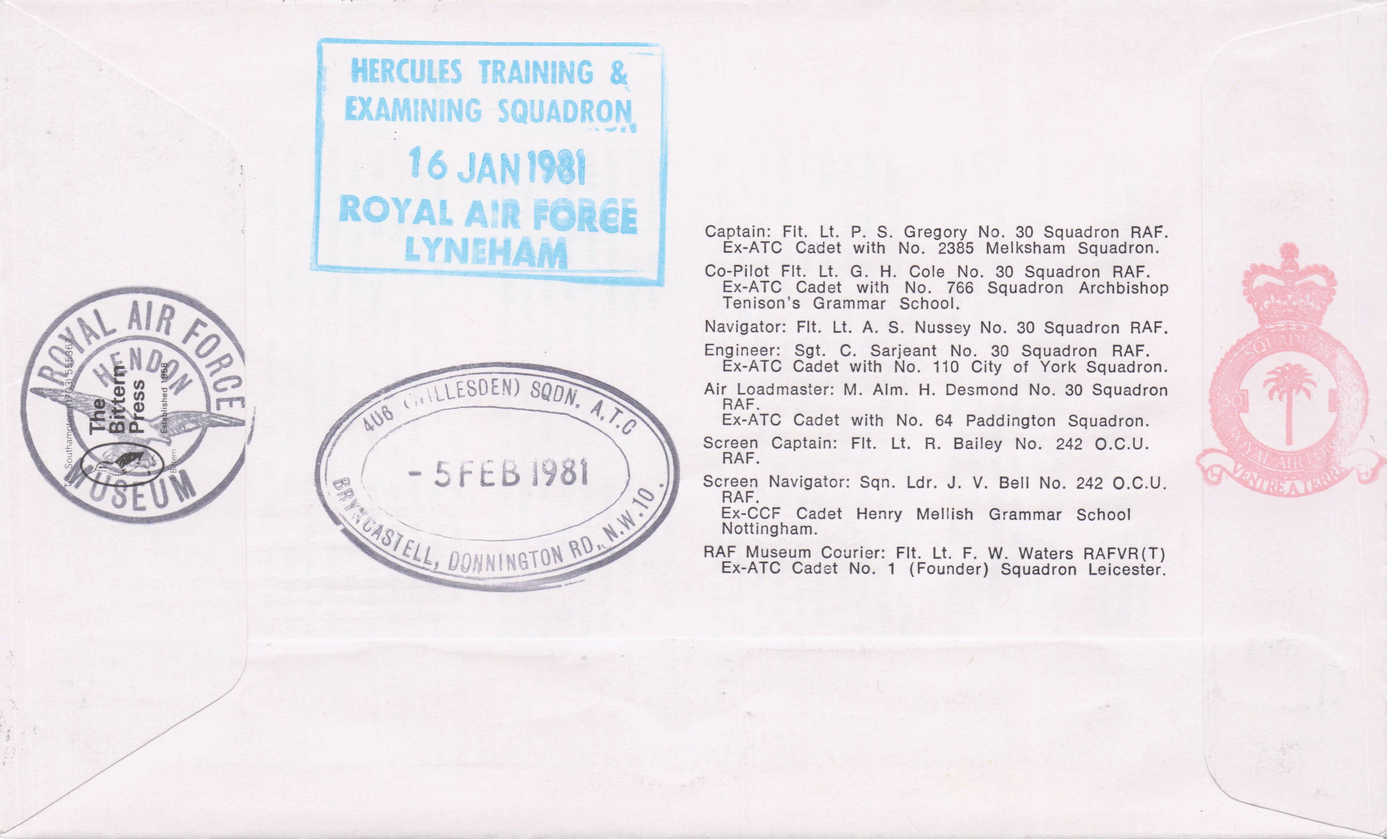 Formation Of Military Air Training Corps 40th Anniversary Hand Signed FDC