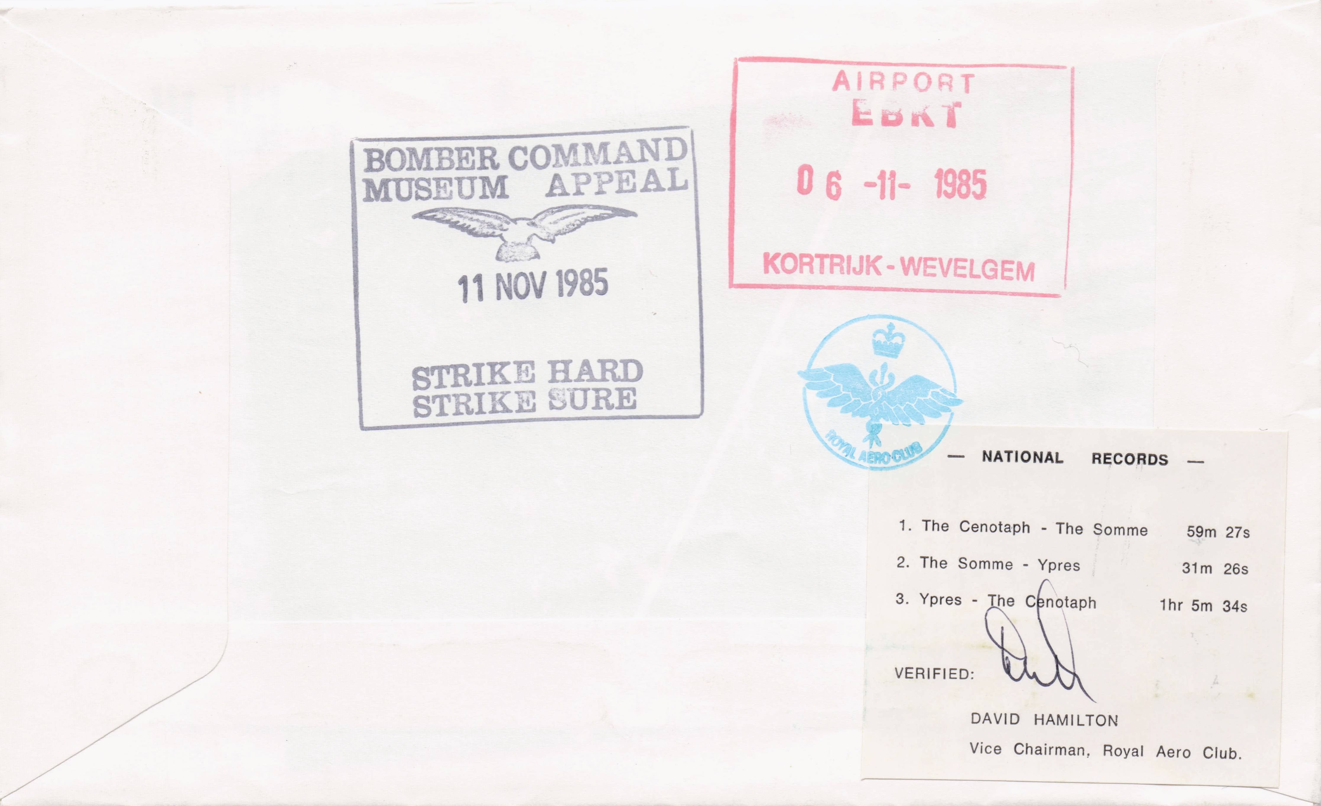 Remembrance Day Records Ypres Map War Poppy Military MULTI Hand Signed FDC