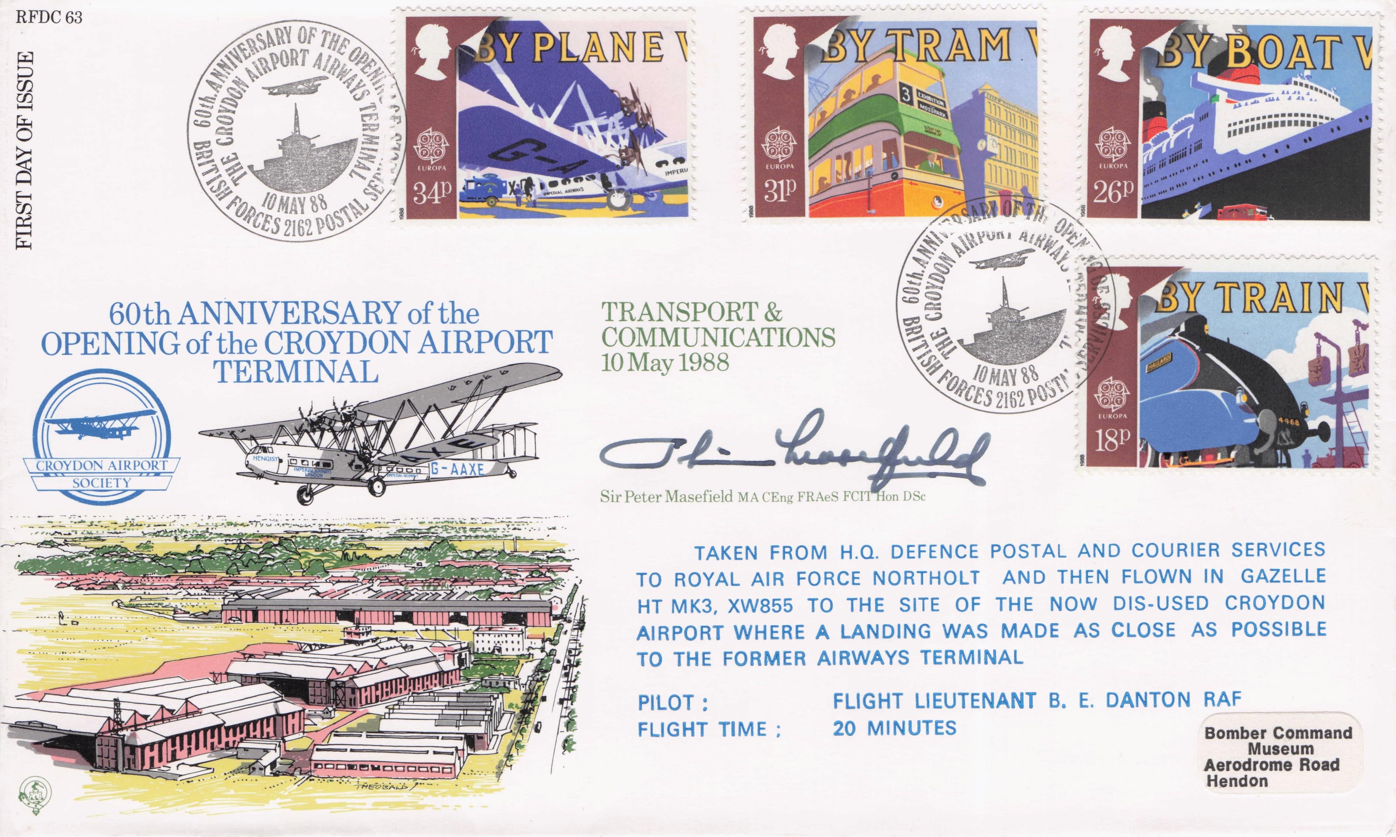 Croydon London Airport Terminal Opening Military Double Hand Signed FDC
