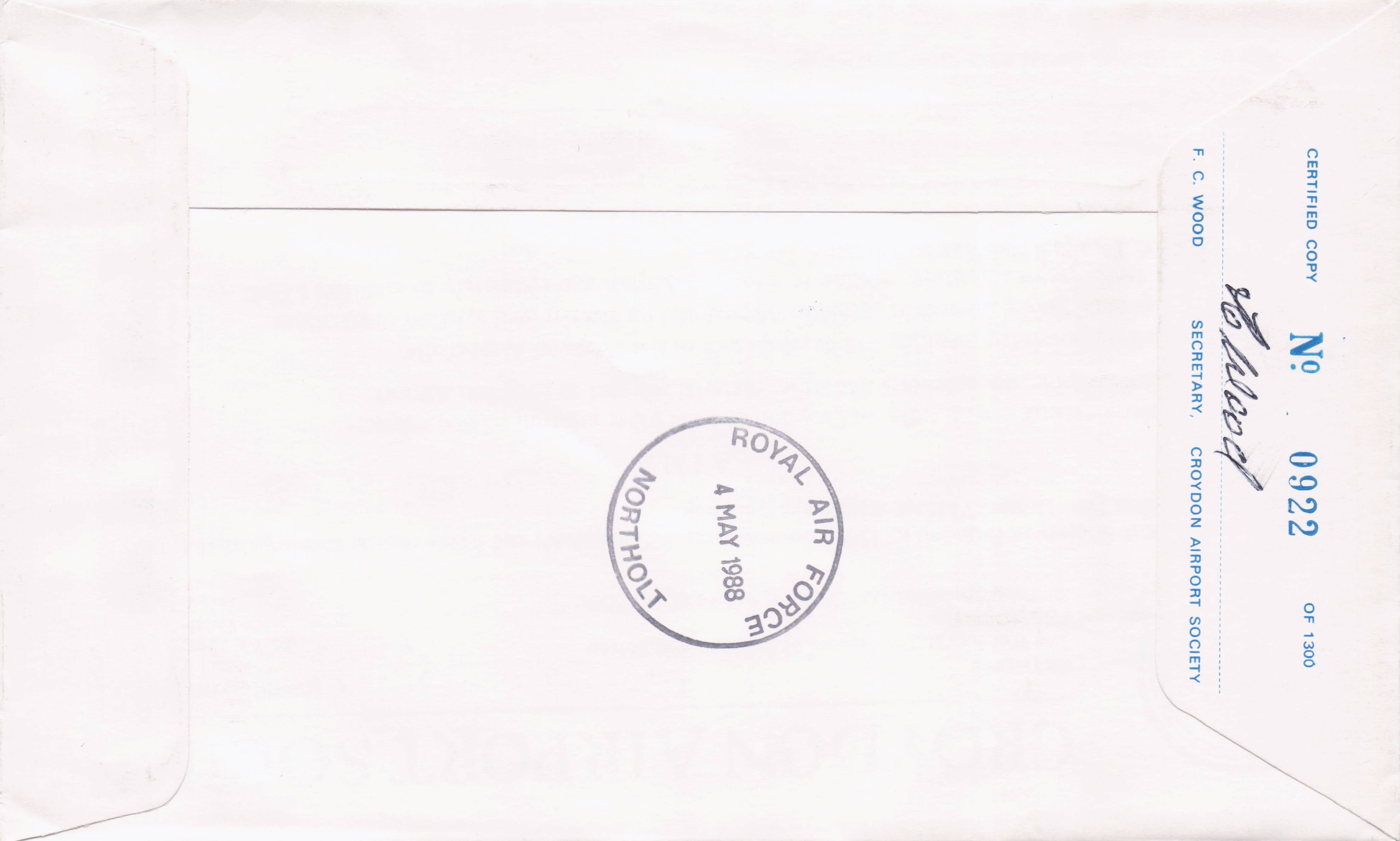 Croydon London Airport Terminal Opening Military Double Hand Signed FDC