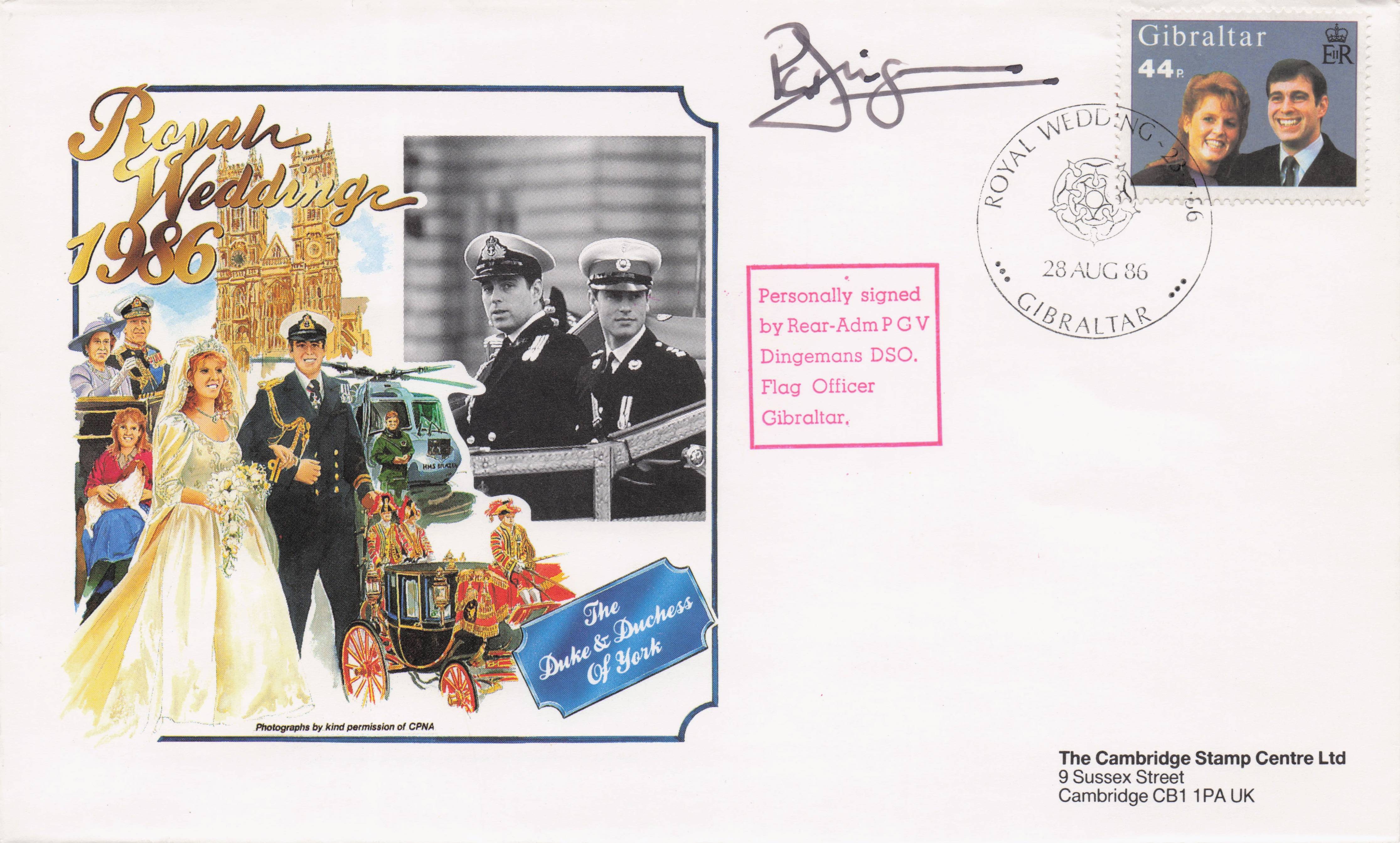 Duke Duchess Of York 1986 Royal Wedding Gibraltar Officer LTD 100 Hand Signed FDC
