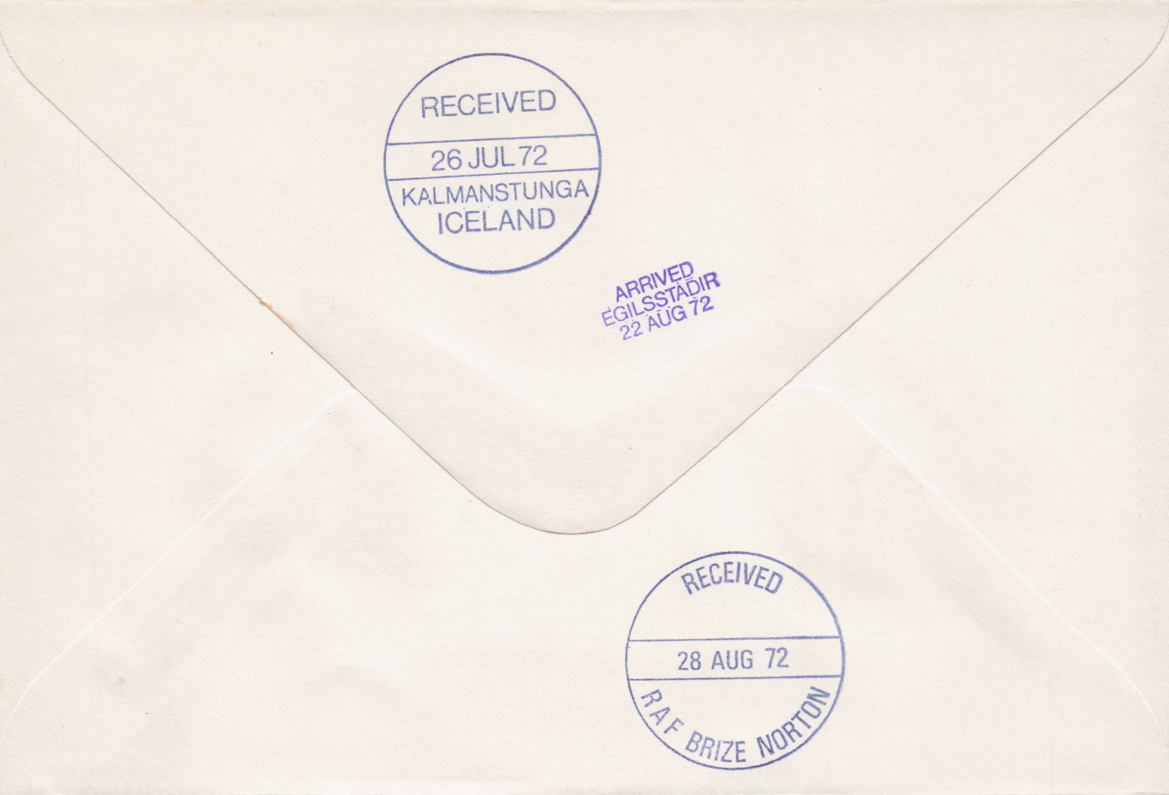 RAF Iceland Expedition 1972 Kalmanstunga Franks Hand Signed Military FDC