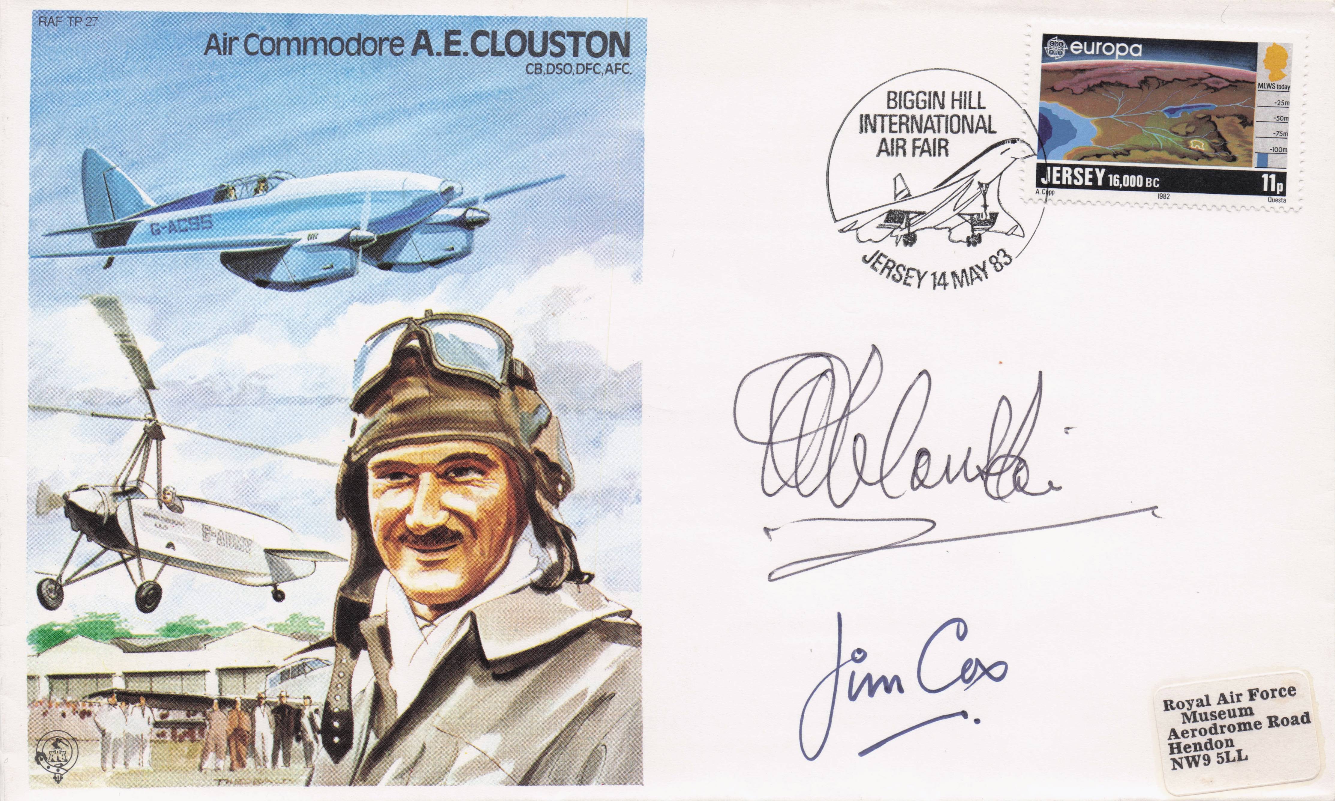 AE Clouston Air Commodore RAF Double Military Hand Signed FDC