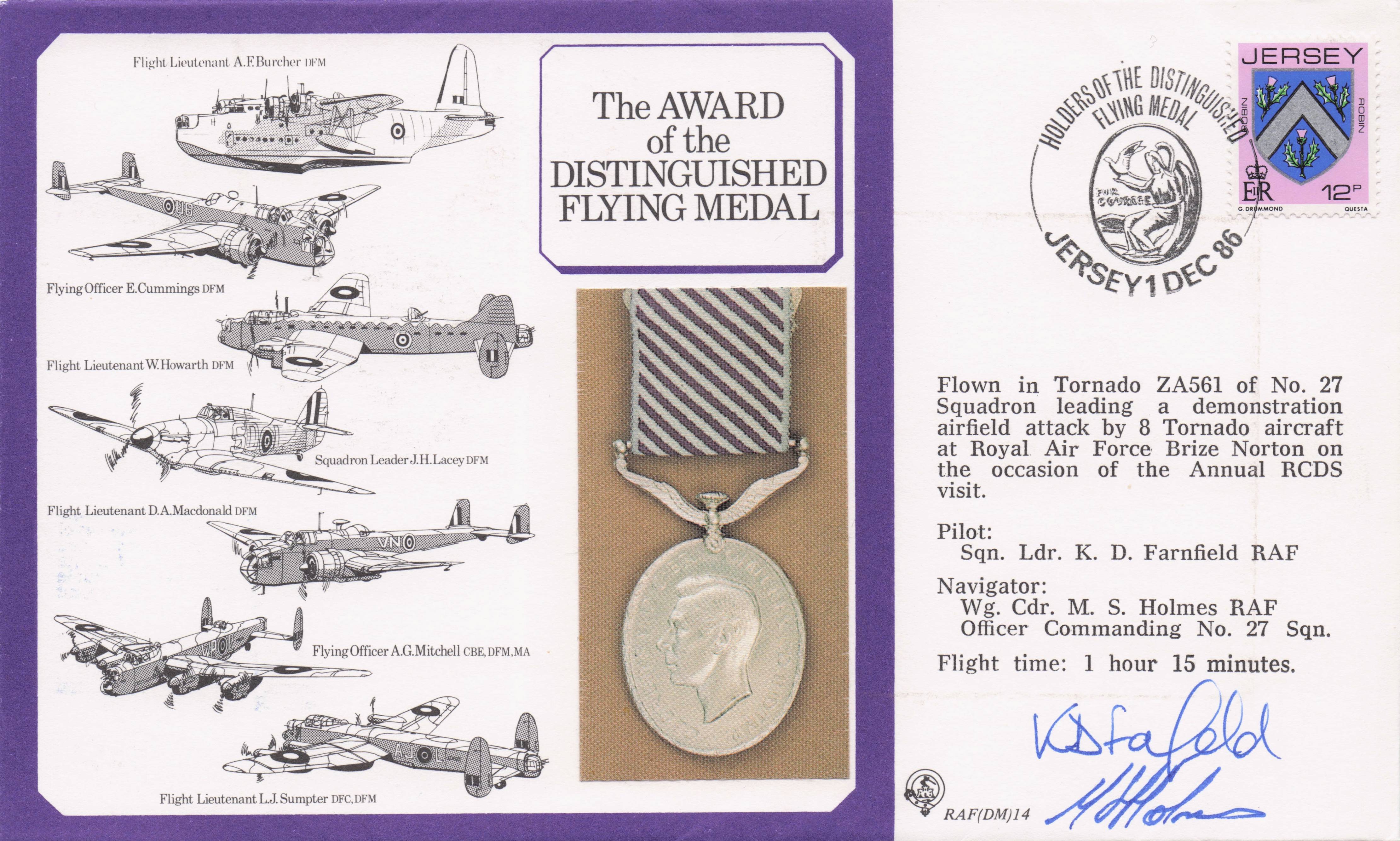 Distinguished Flying Medal Award Military Multi Hand Signed FDC
