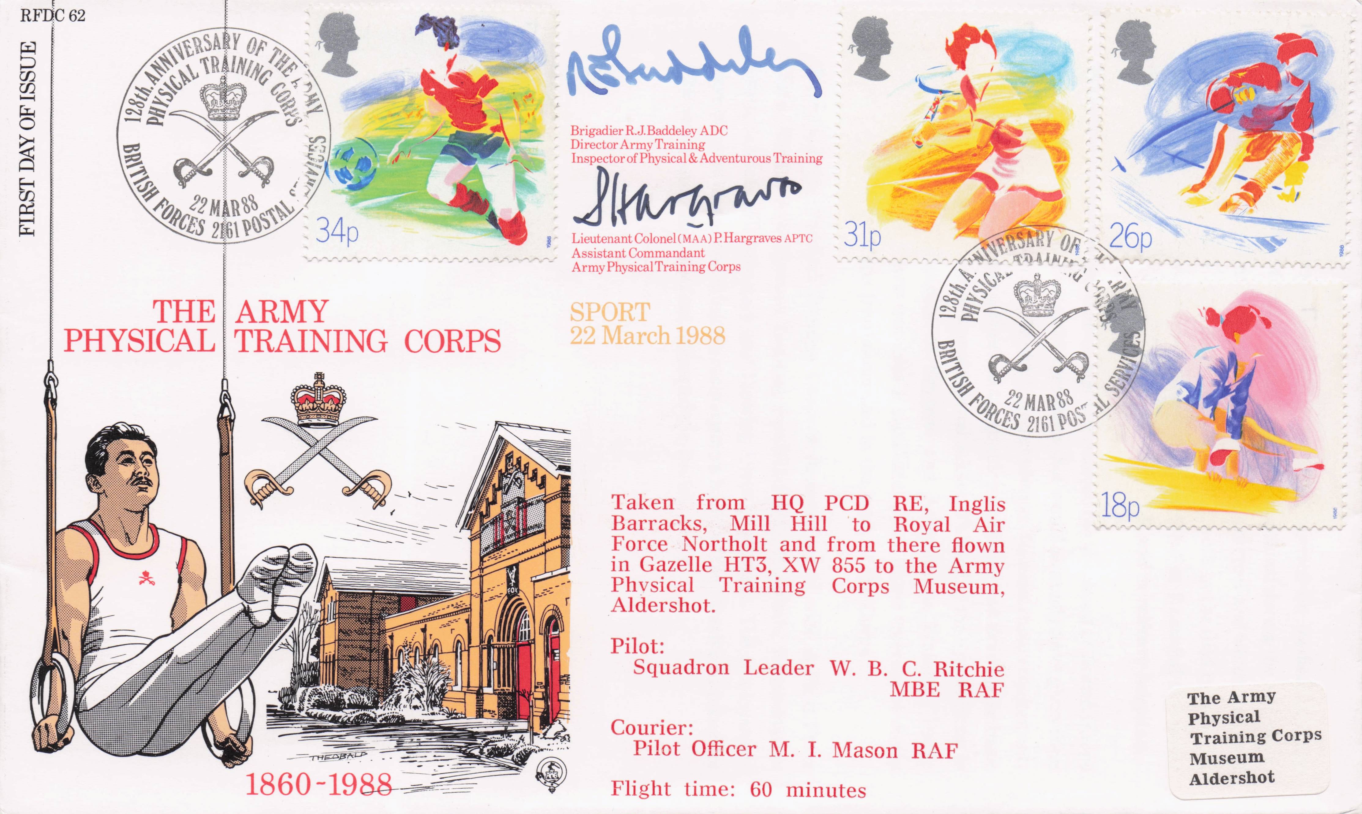 Army Physical Training Corps 128th Anniversary Military Multi Hand Signed FDC