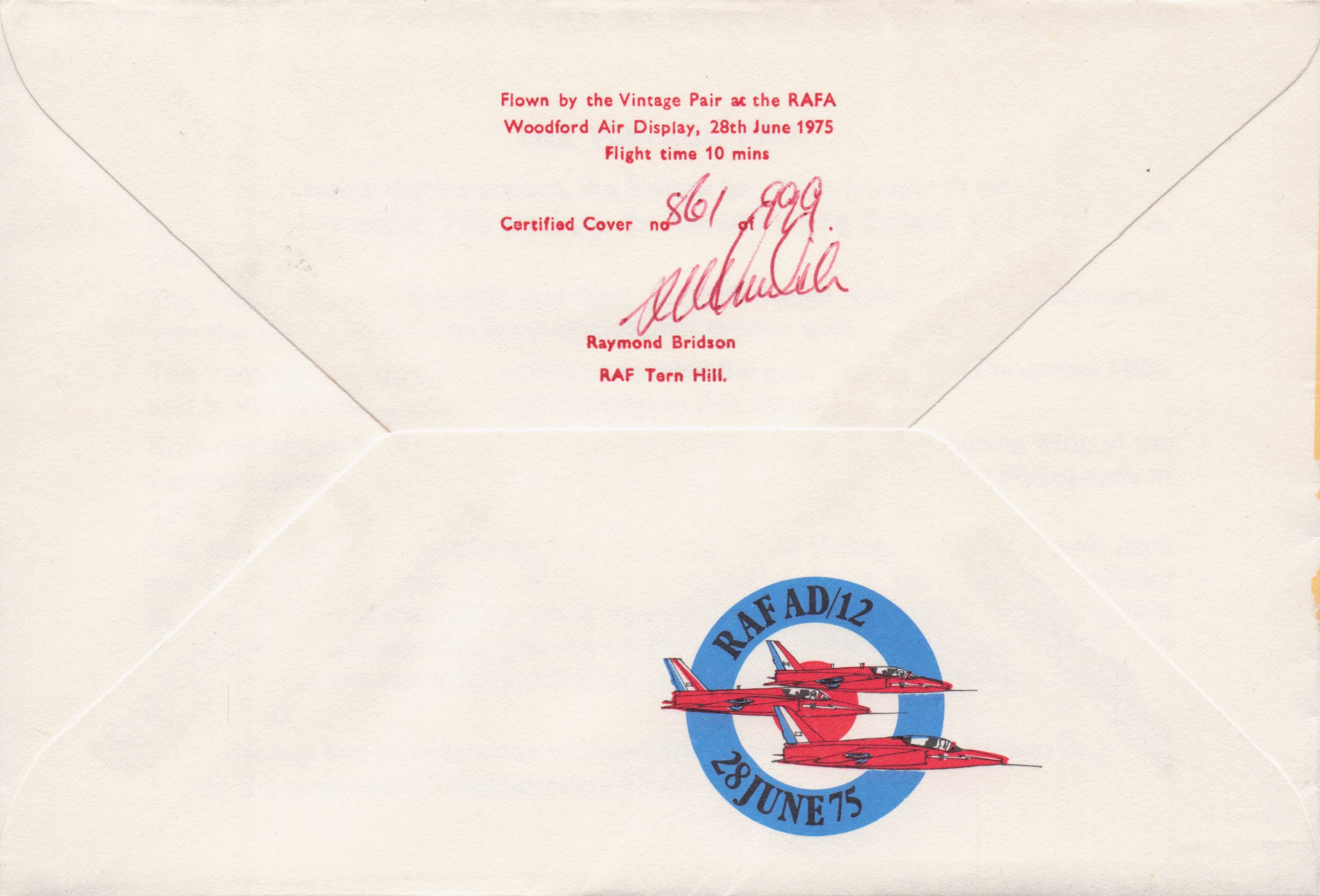 Vintage Pair RAF Woodford Military Air Display 1975 6x MULTI Hand Signed FDC