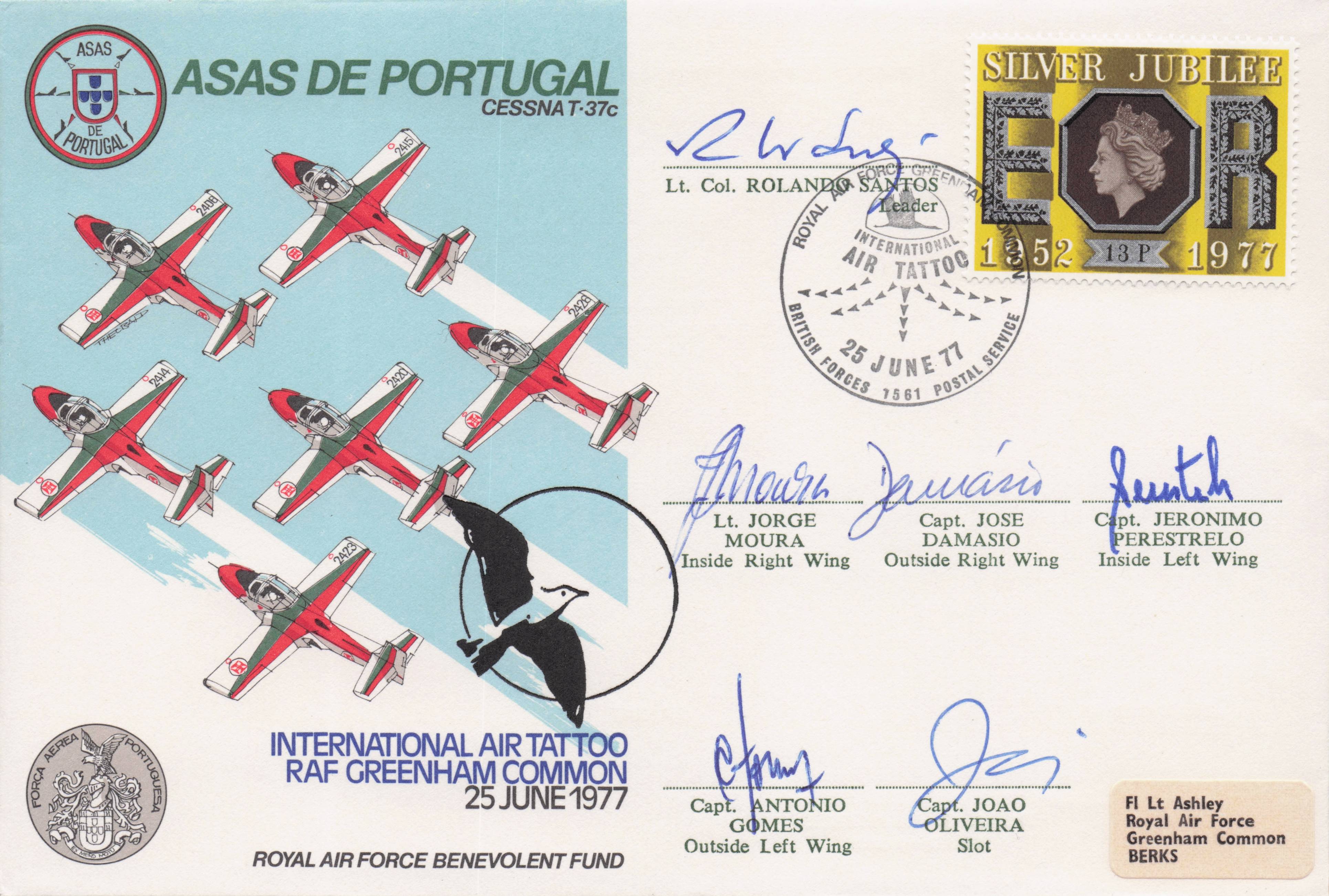 Asas De Portugal Military 1977 Air Display 7x MULTI Hand Signed FDC